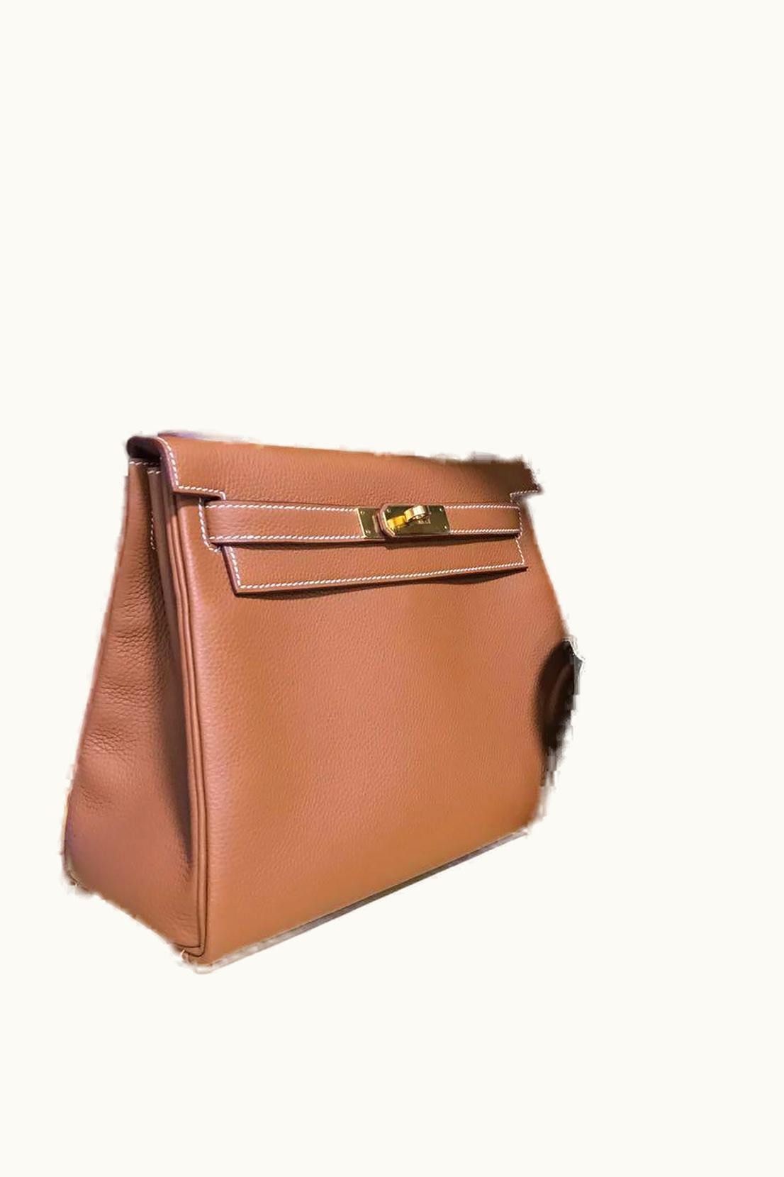 Hermès Kelly 40cm - Toundra - Togo - Sellier - Gold (GHW)