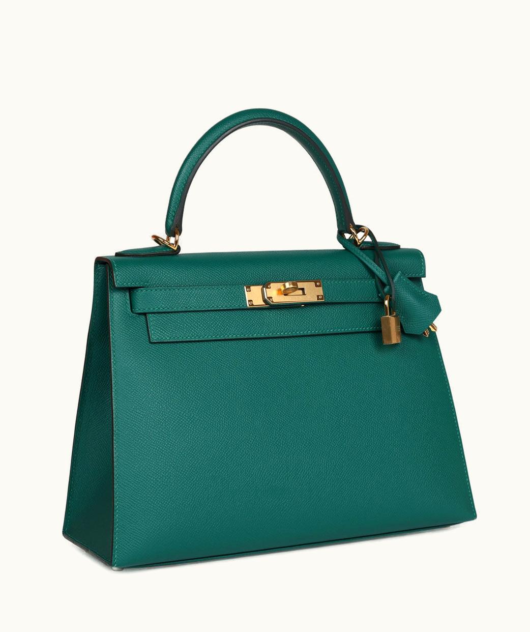 Hermès Hermès Kelly 40cm - Malachite - Clemence - Sellier - Gold (GHW)