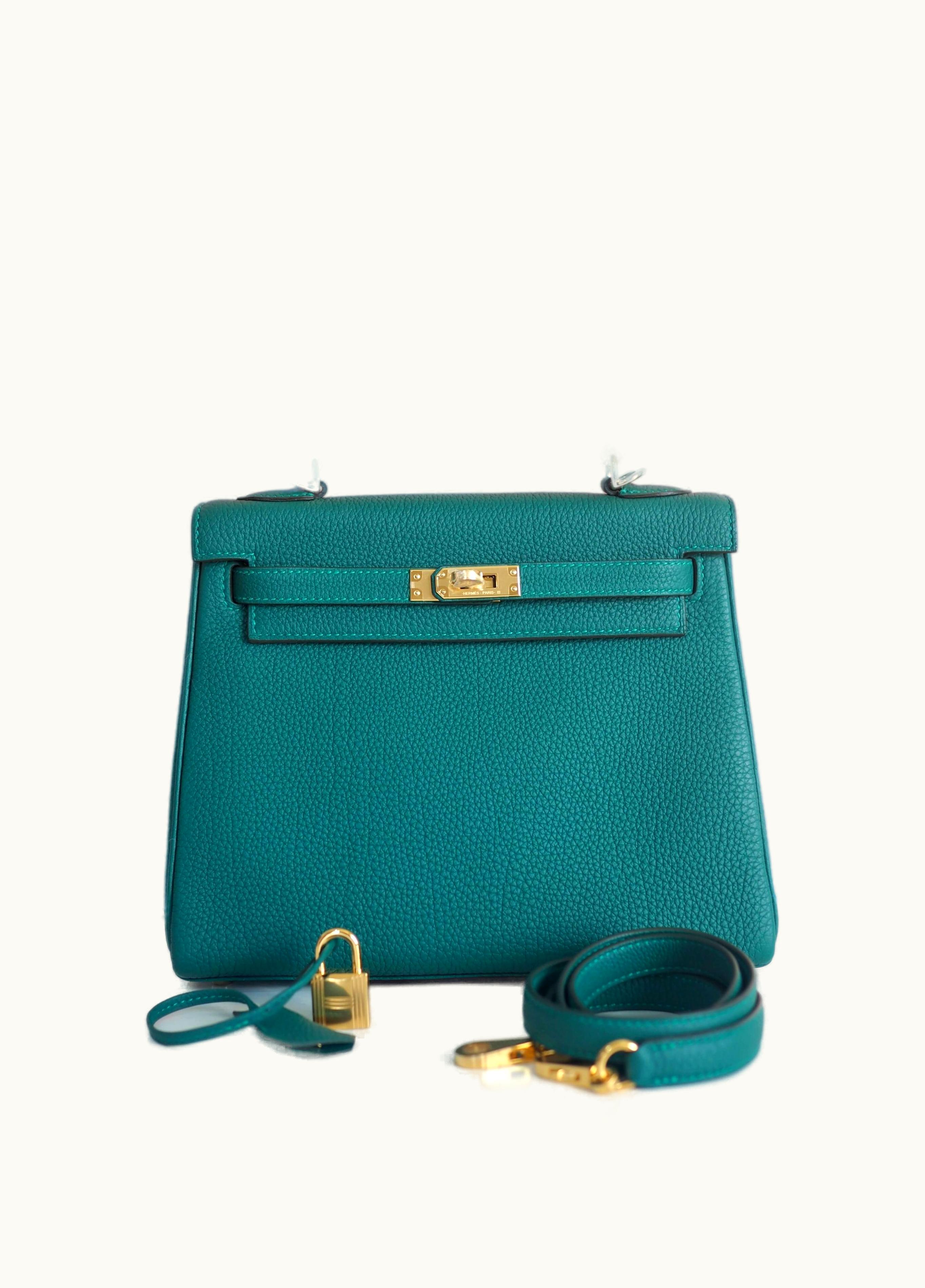 Hermès Kelly 40cm - Malachite - Swift - Retourne - Gold (GHW)