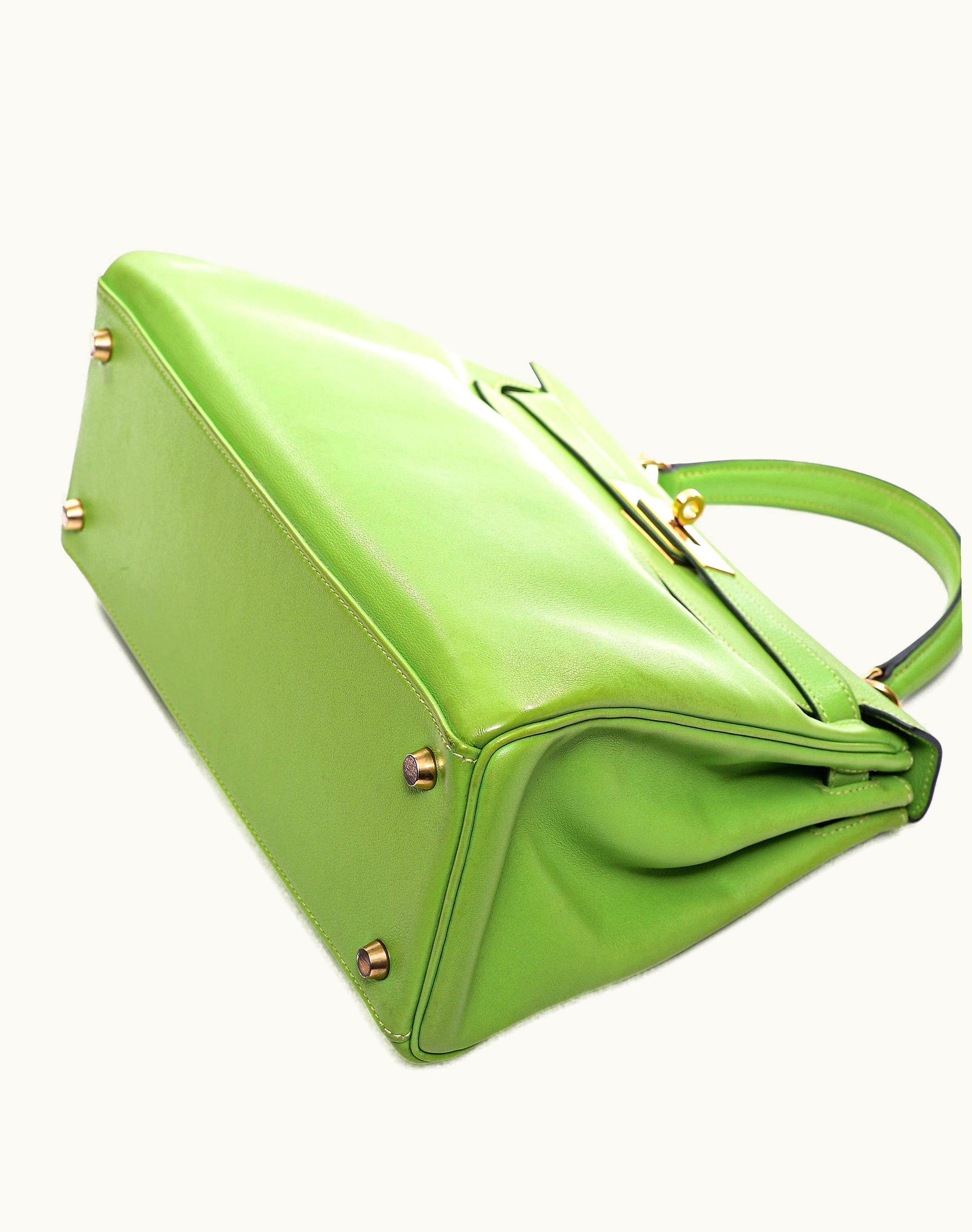Hermès Kelly 40cm - Vert Cru - Clemence - Retourne - Gold (GHW)