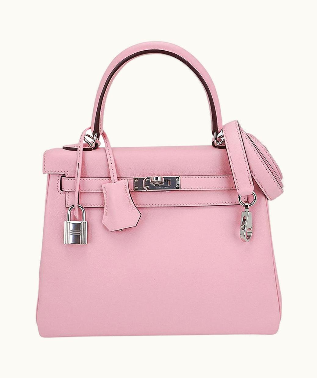 Hermès Kelly 40cm - Rose Sakura - Swift - Retourne - Palladium (PHW)