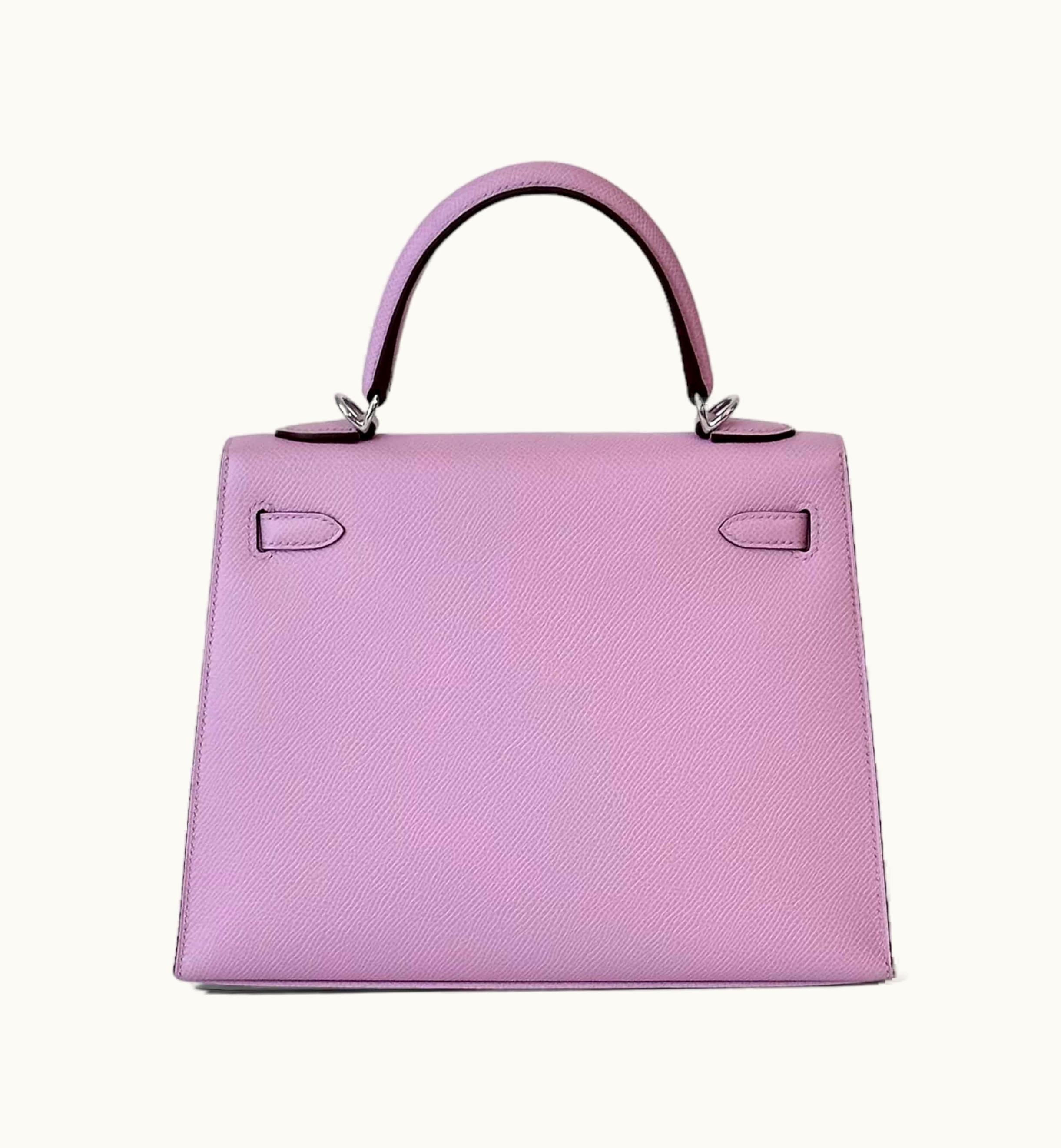 Hermès Kelly 40cm - Mauve Sylvestre - Clemence - Sellier - Palladium (PHW)
