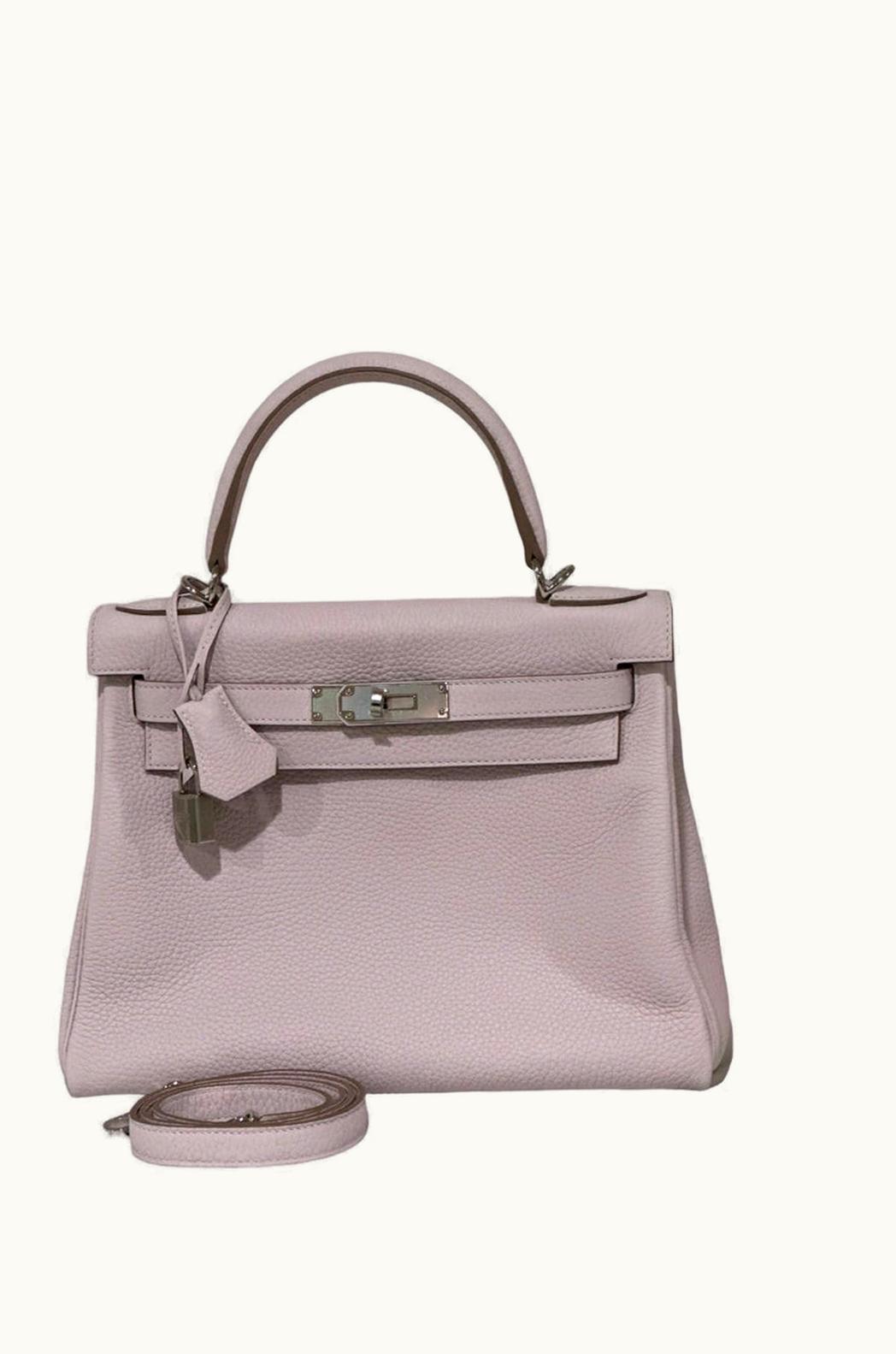 Hermès Kelly 40cm - Mauve Pale - Epsom - Retourne - Palladium (PHW)