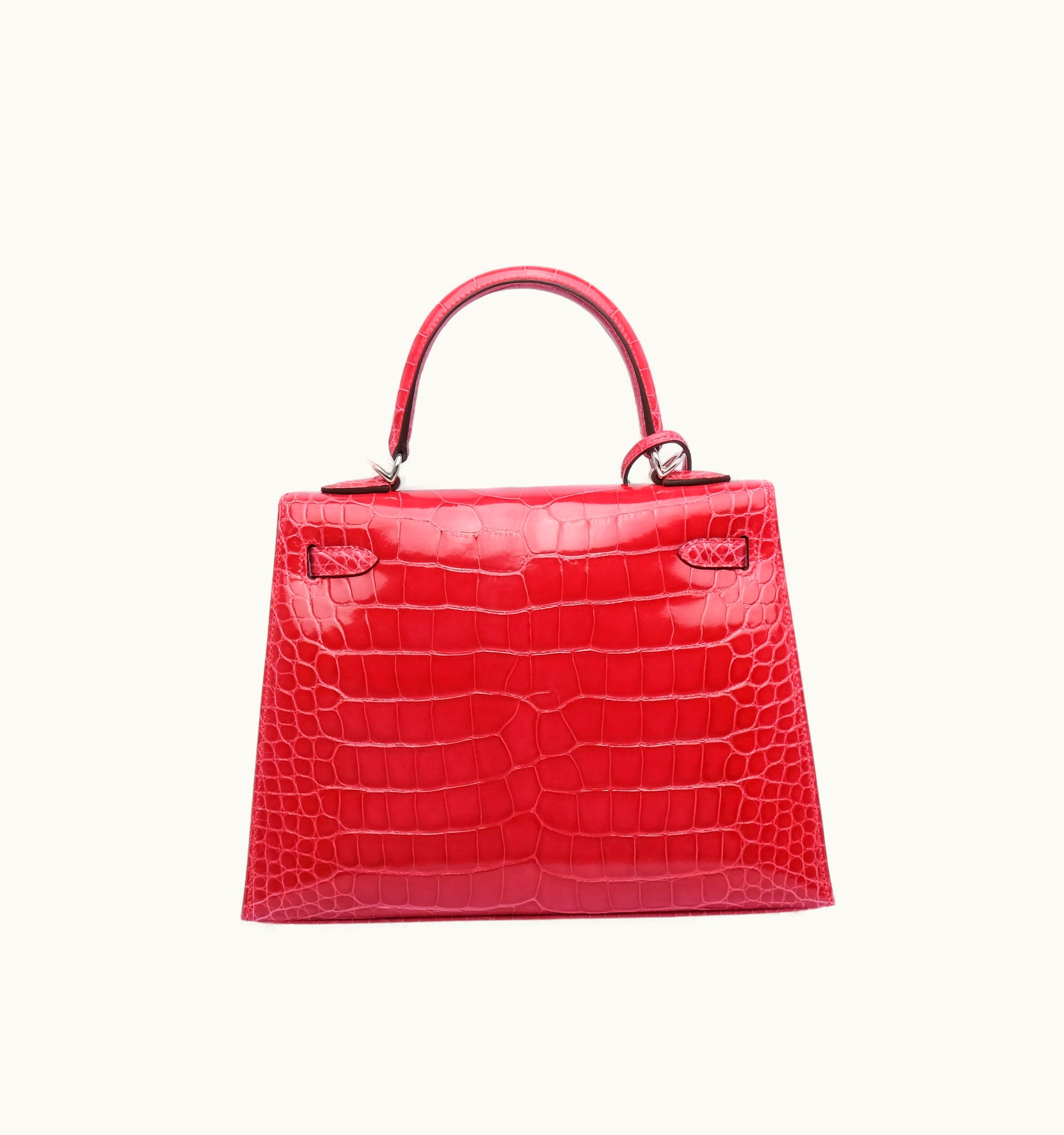 Hermès Kelly 40cm - Rose Extreme - Swift - Sellier - Palladium (PHW)