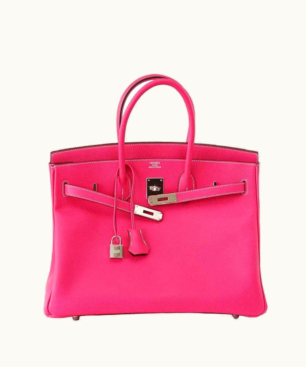 Hermès Kelly 40cm - Rose Tyrien - Swift - Retourne - Palladium (PHW)