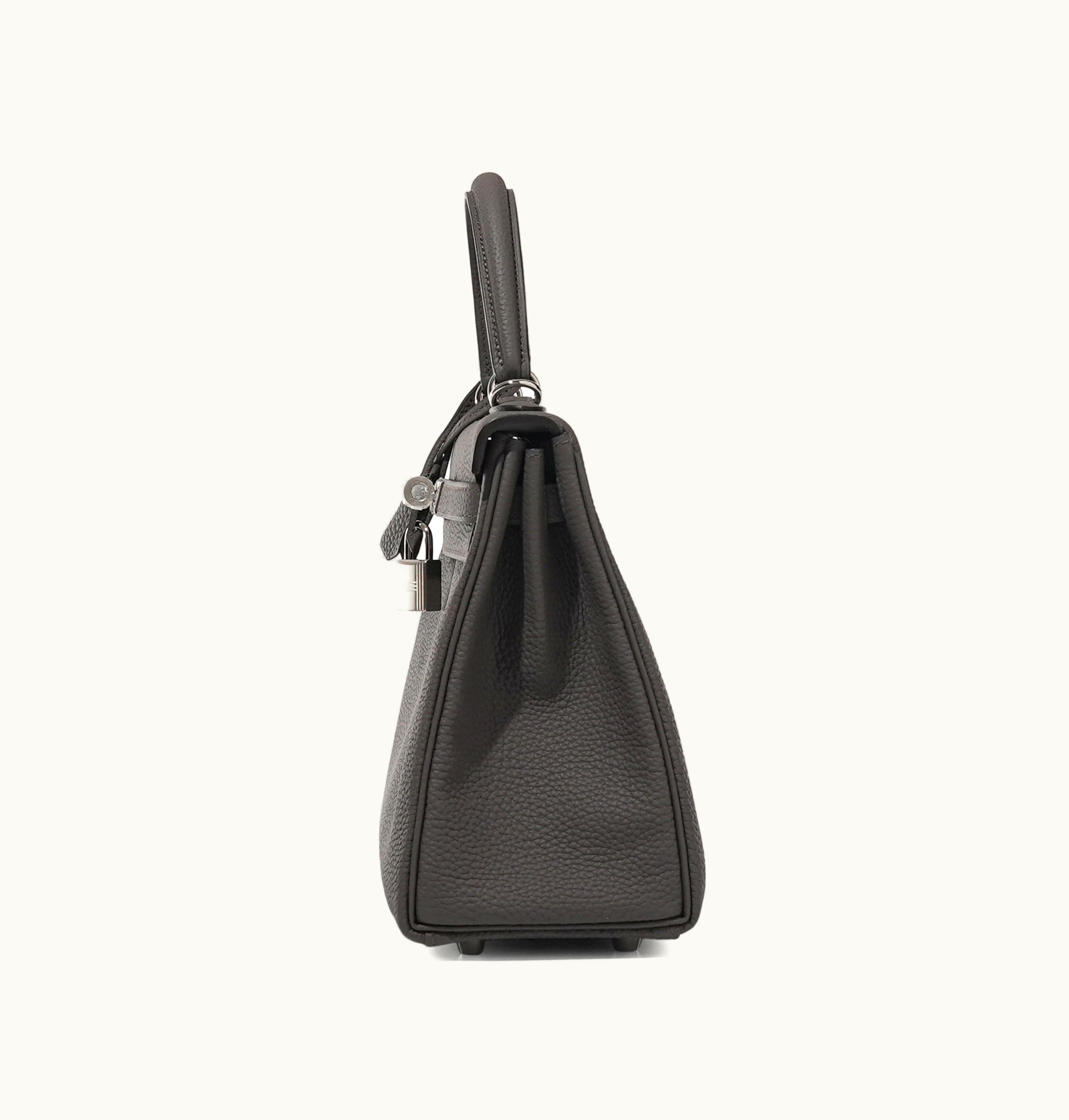 Hermès Kelly 40cm - Etain - Swift - Retourne - Palladium (PHW)