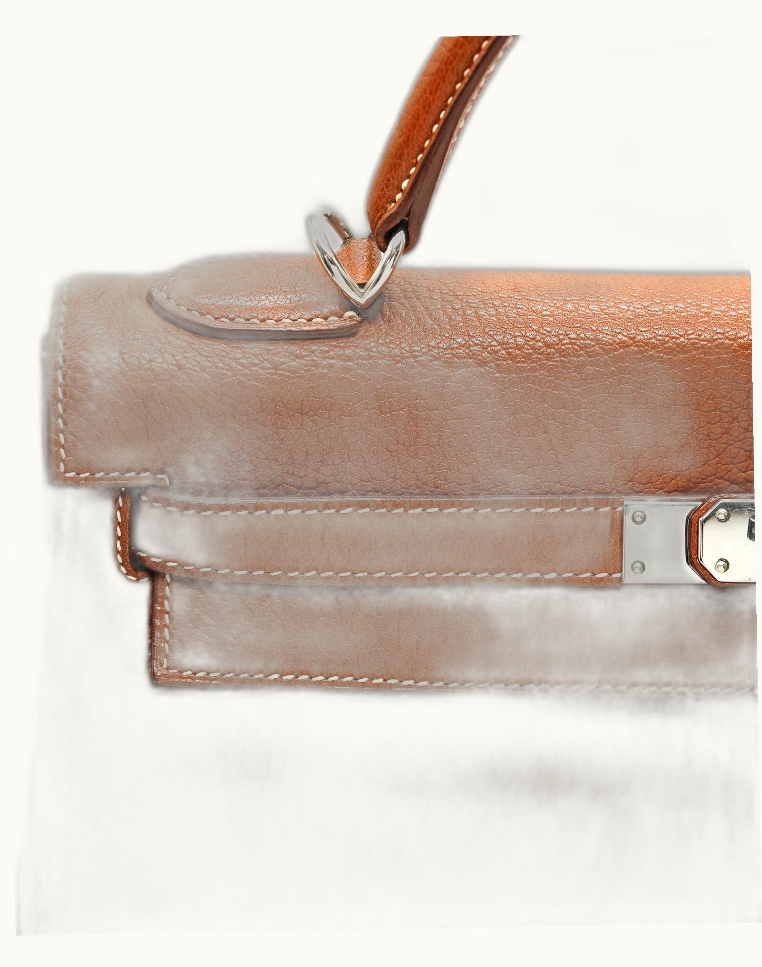 Hermès Kelly 40cm - Fauve - Togo - Retourne - Palladium (PHW)