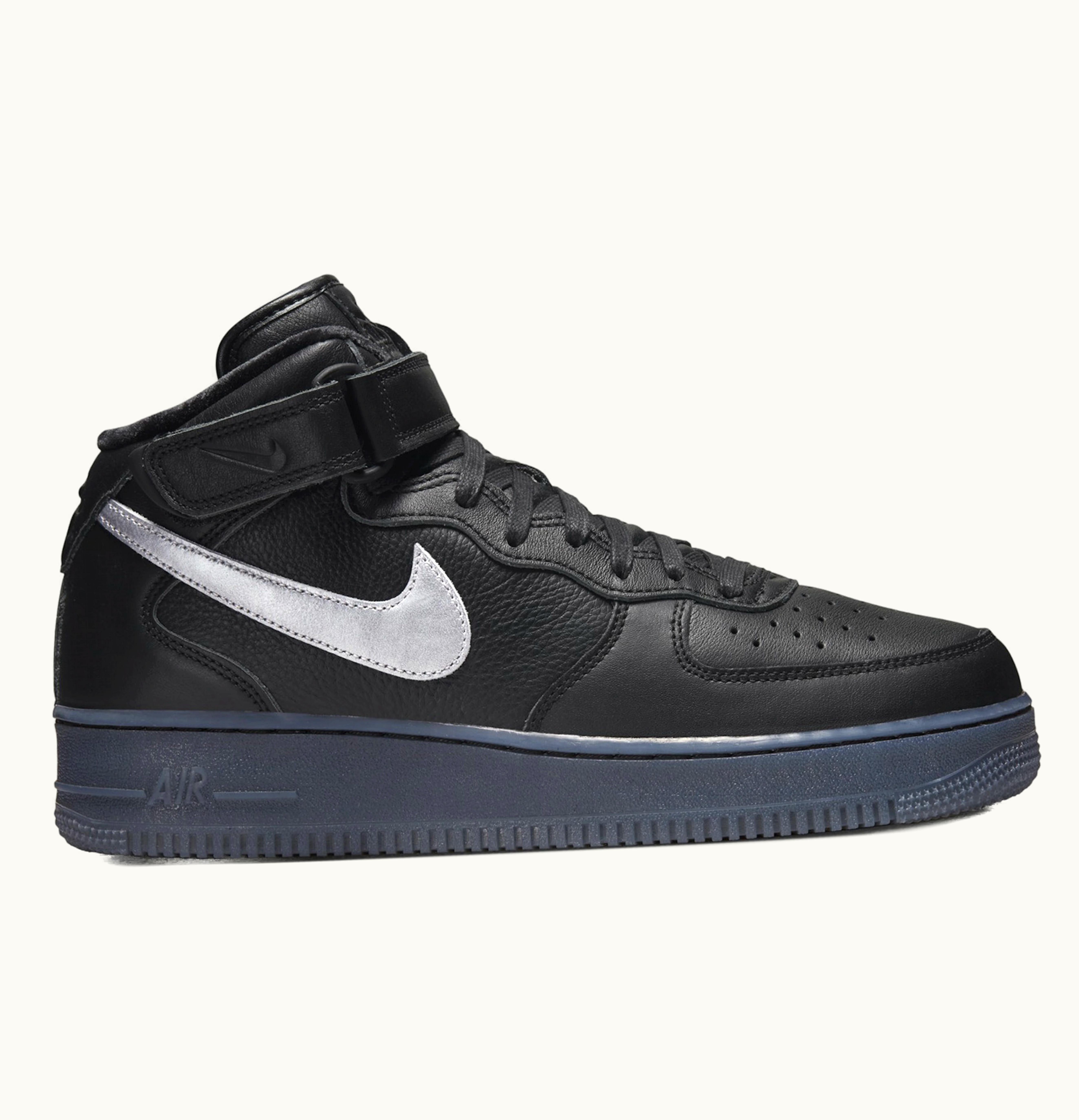 Nike Nike Air Force 1 Mid Premium Black Metallic Silver