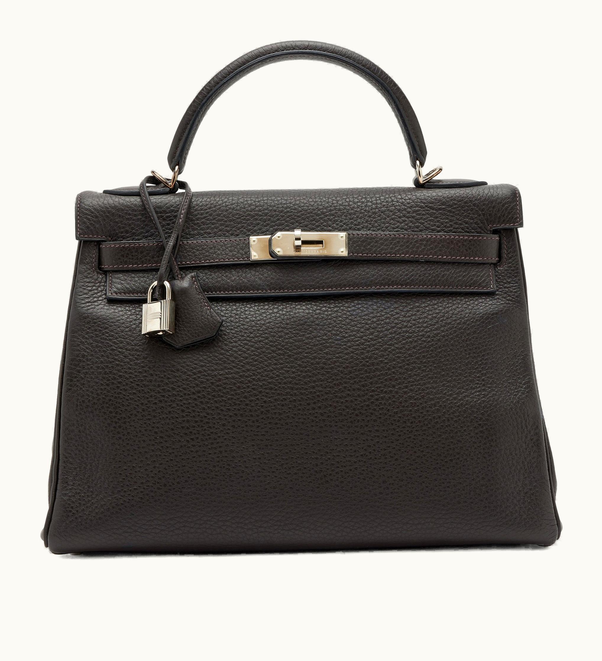 Hermès Kelly 40cm - Ebene - Togo - Sellier - Palladium (PHW)