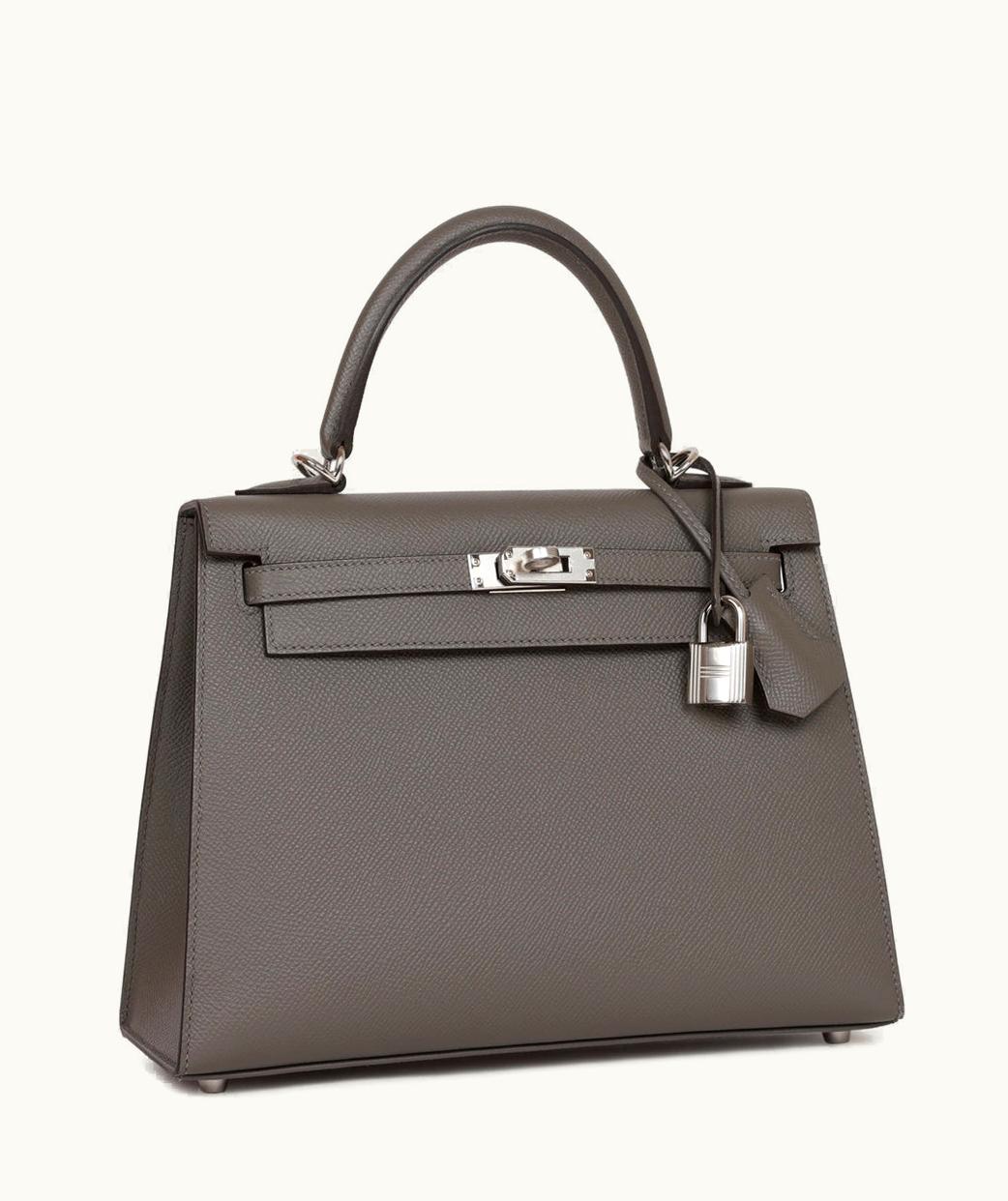 Hermès Kelly 40cm - Gris Meyer - Epsom - Sellier - Palladium (PHW)