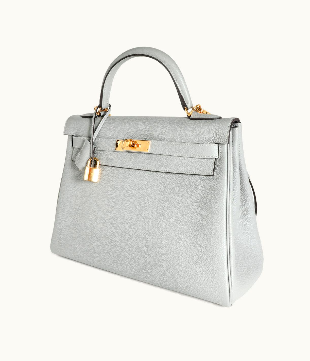 Hermès Kelly 40cm - Gris Mouette - Togo - Retourne - Gold (GHW)
