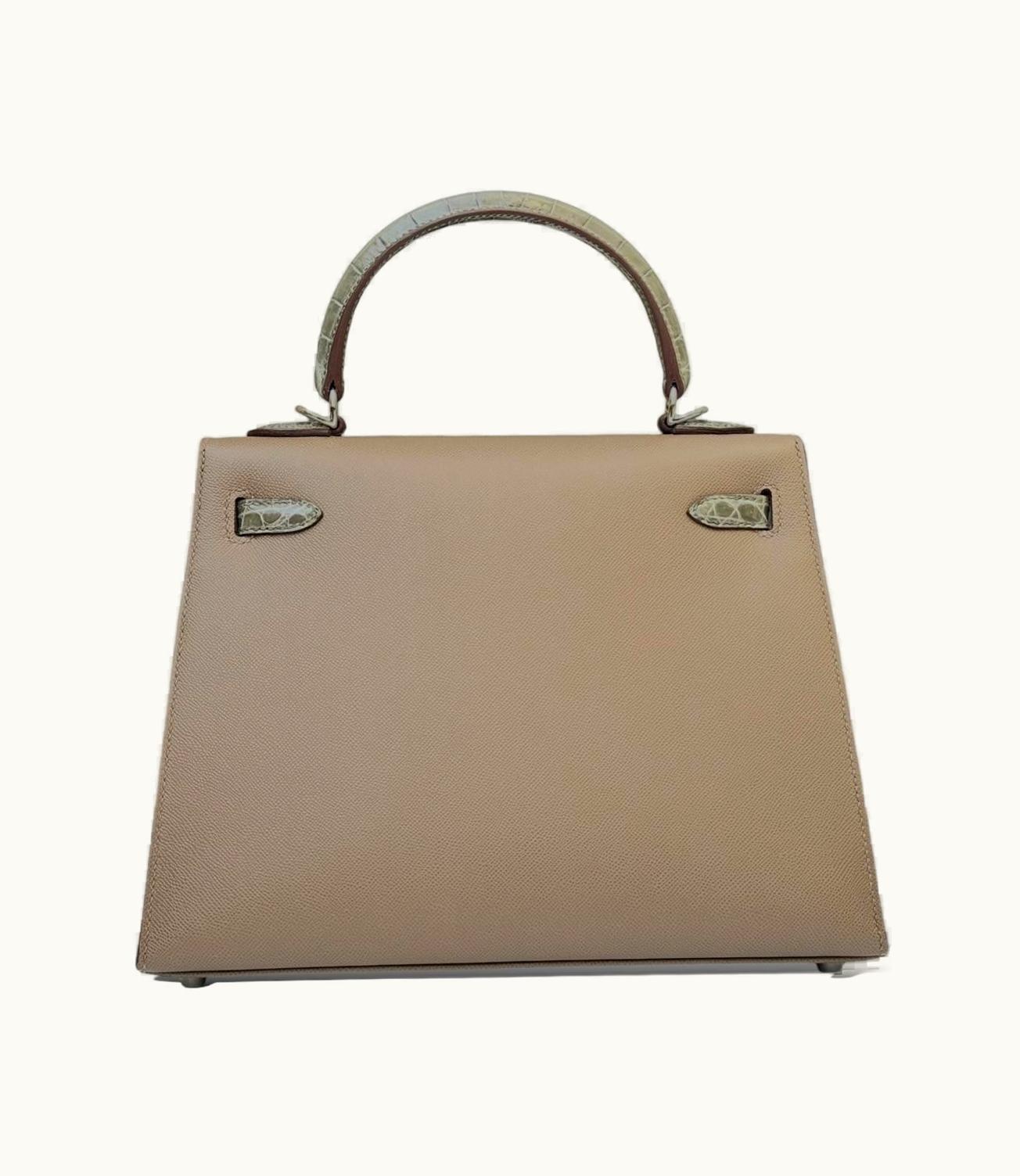 Hermès Kelly 40cm - Gris Tourterelle - Clemence - Sellier - Palladium (PHW)