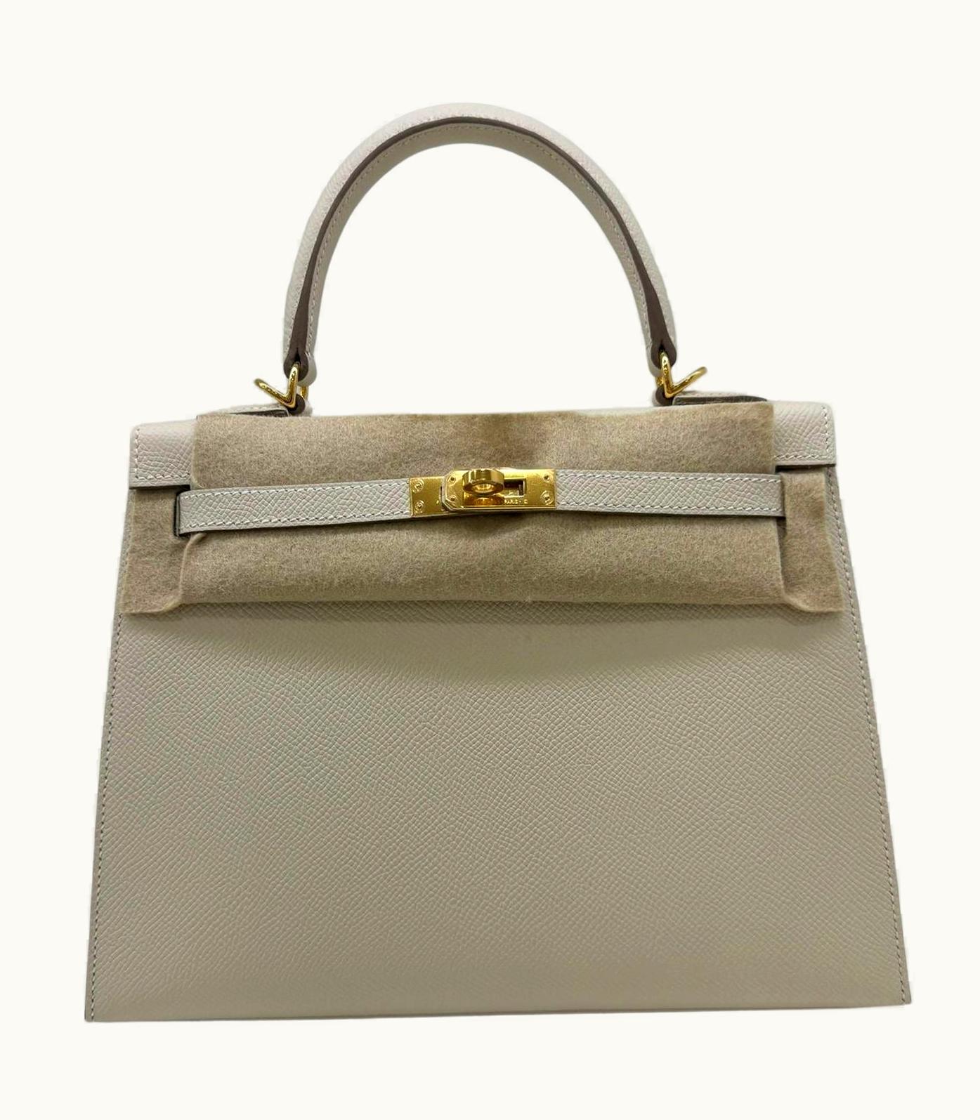 Hermès Kelly 40cm - Craie - Swift - Sellier - Gold (GHW)