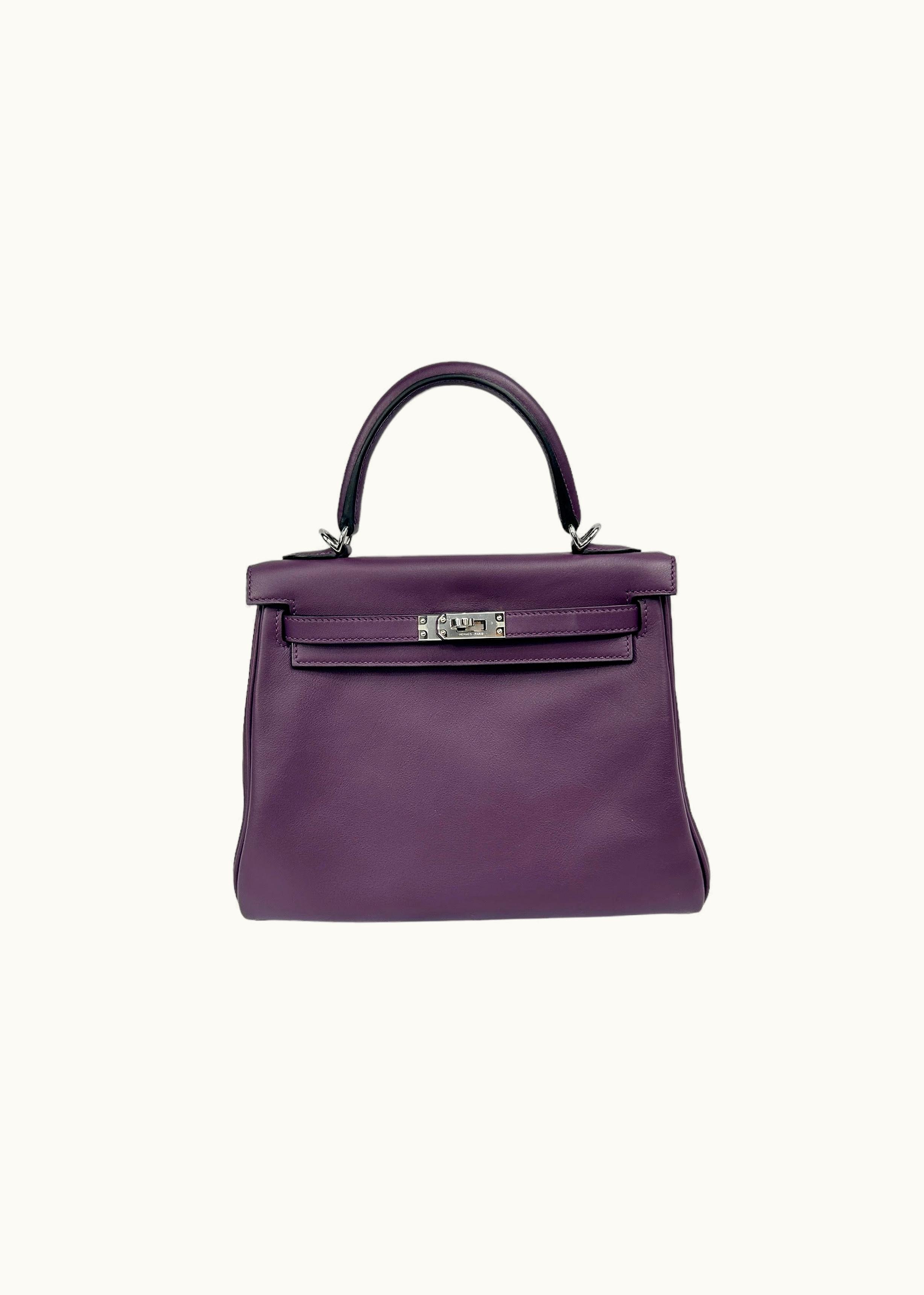 Hermès Kelly 40cm - Cassis - Epsom - Retourne - Palladium (PHW)