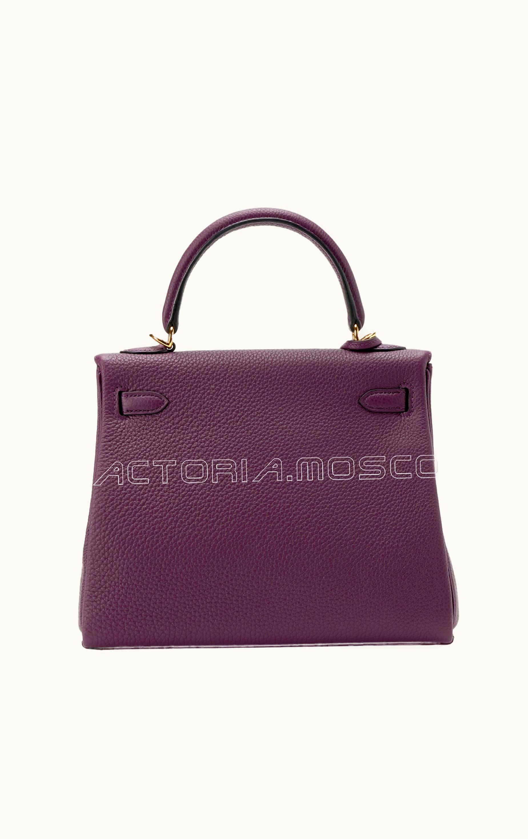 Hermès Kelly 40cm - Cassis - Swift - Sellier - Gold (GHW)