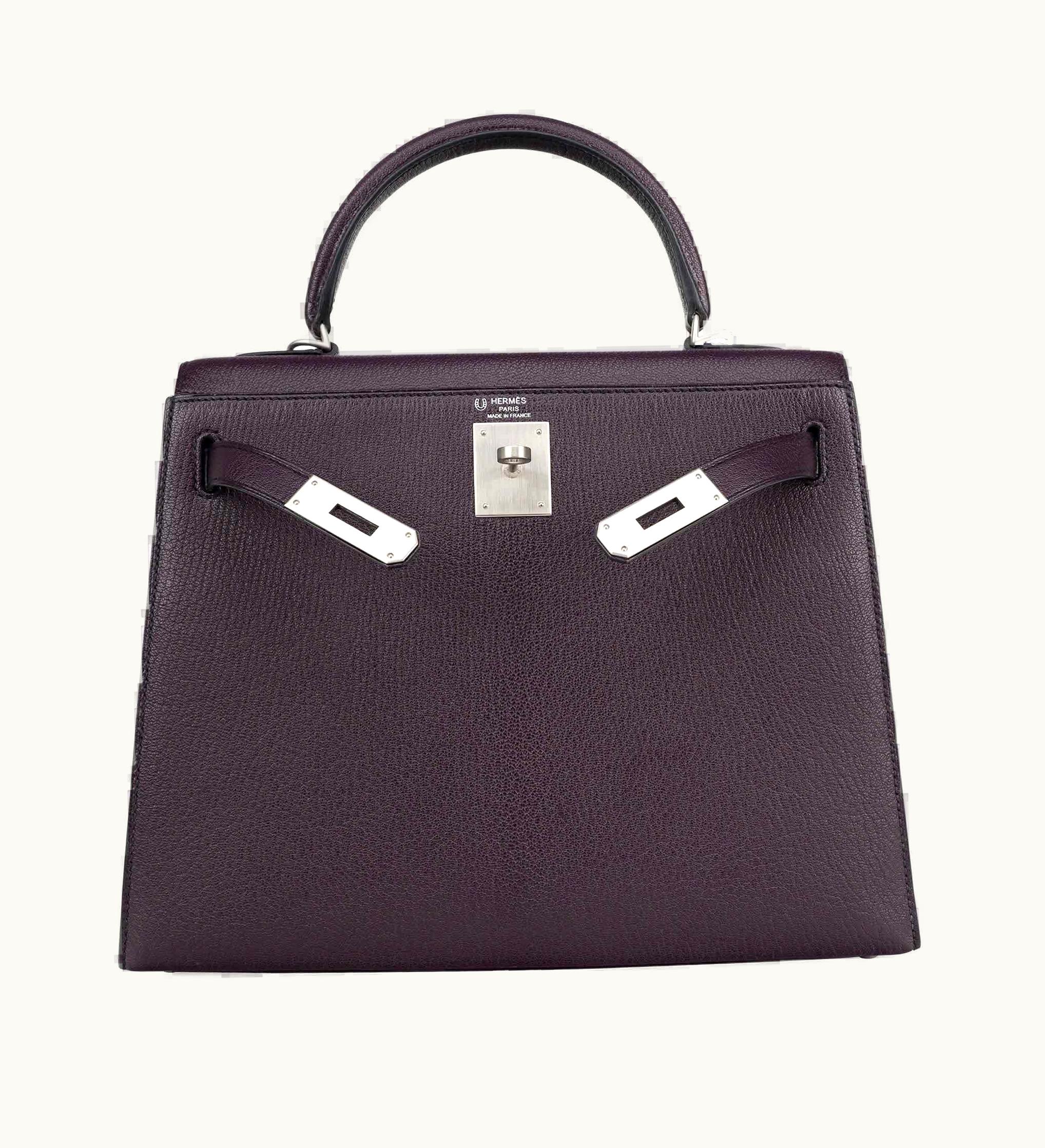 Hermès Kelly 40cm - Raisin - Swift - Sellier - Palladium (PHW)