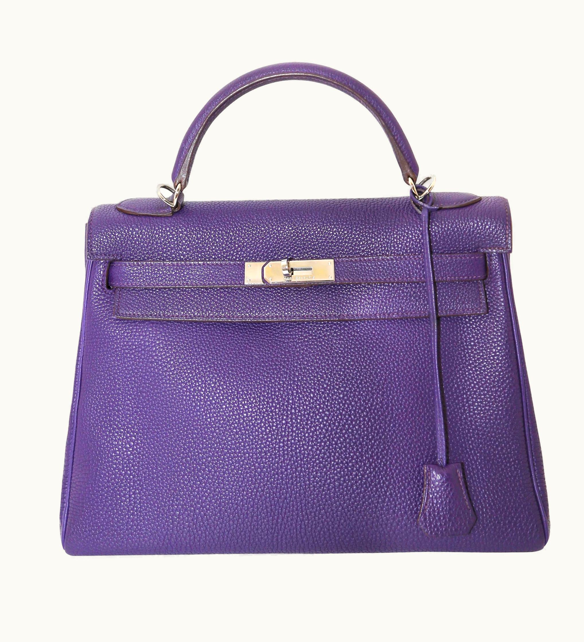 Hermès Kelly 40cm - Iris - Epsom - Retourne - Palladium (PHW)