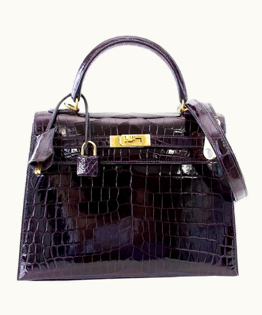 Hermès Kelly 40cm - Prunoir - Swift - Sellier - Gold (GHW)