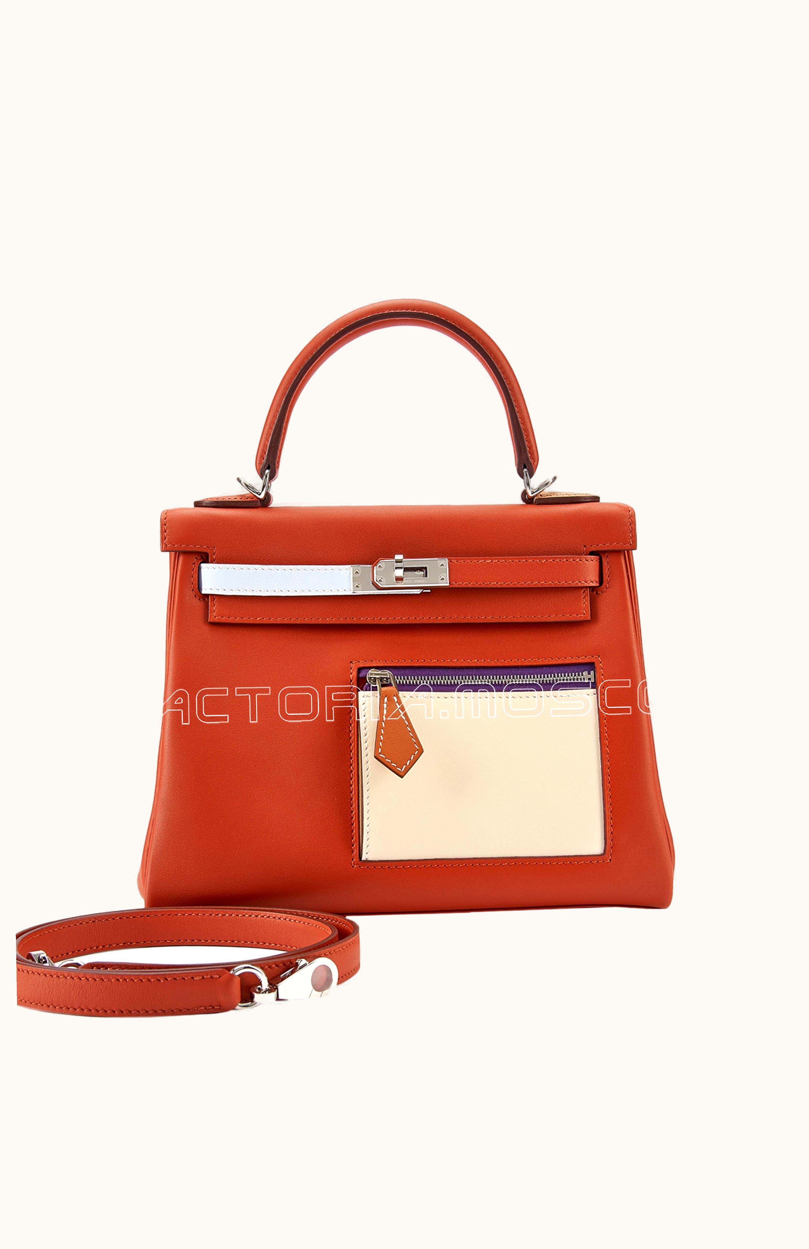 Hermès Kelly 40cm - Chai - Epsom - Retourne - Palladium (PHW)