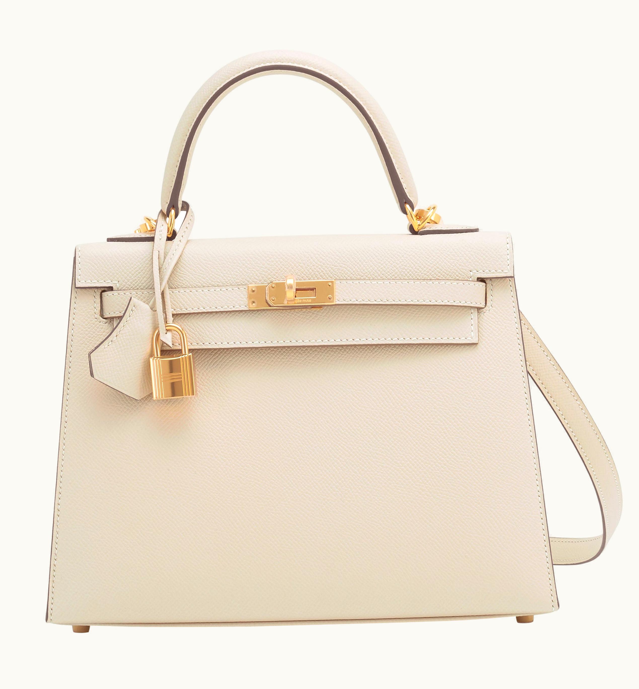 Hermès Kelly 40cm - Ivory - Clemence - Sellier - Gold (GHW)