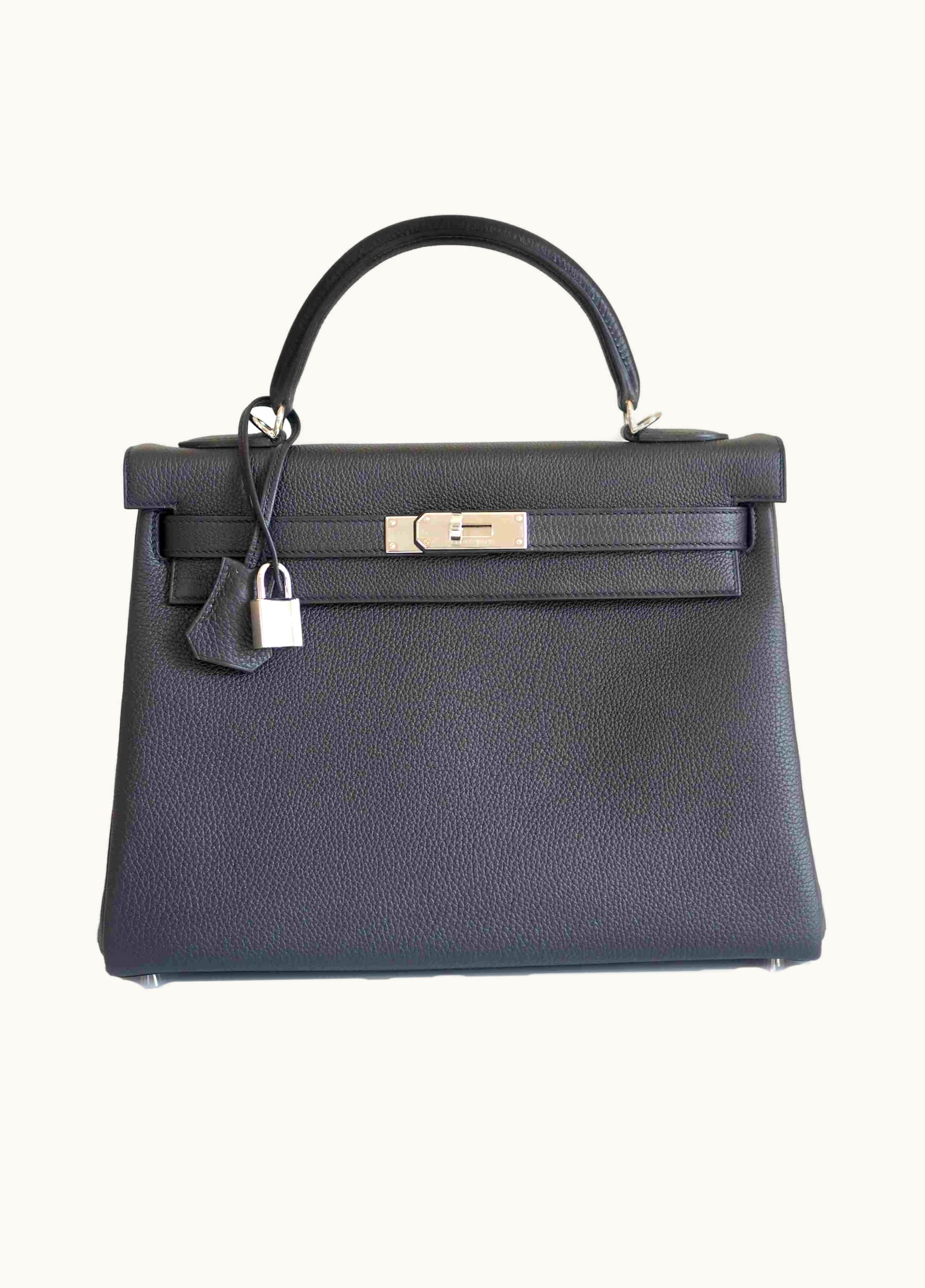 Hermès Kelly 40cm - Noir - Epsom - Retourne - Palladium (PHW)