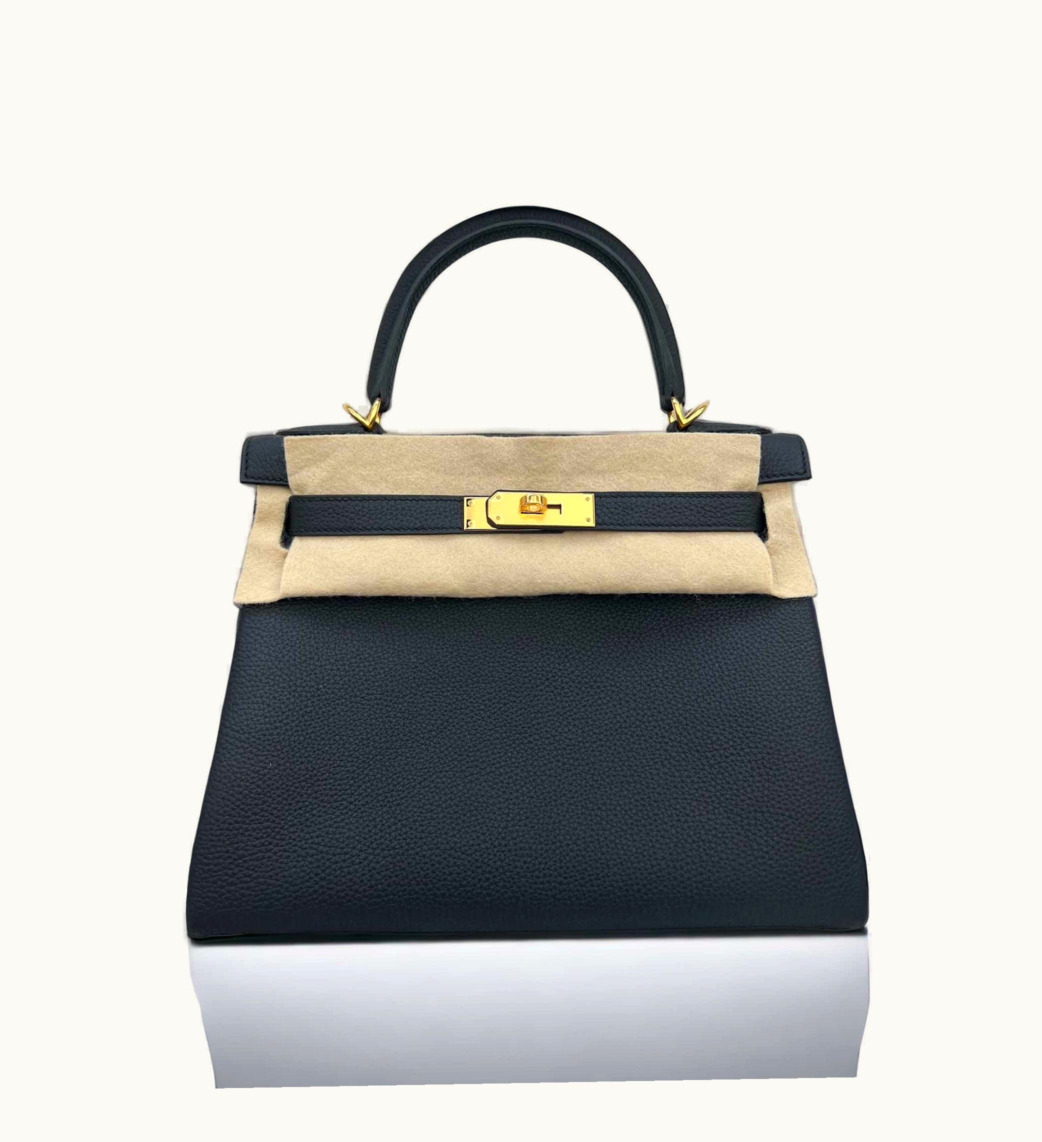 Hermès Kelly 40cm - Black - Clemence - Retourne - Gold (GHW)