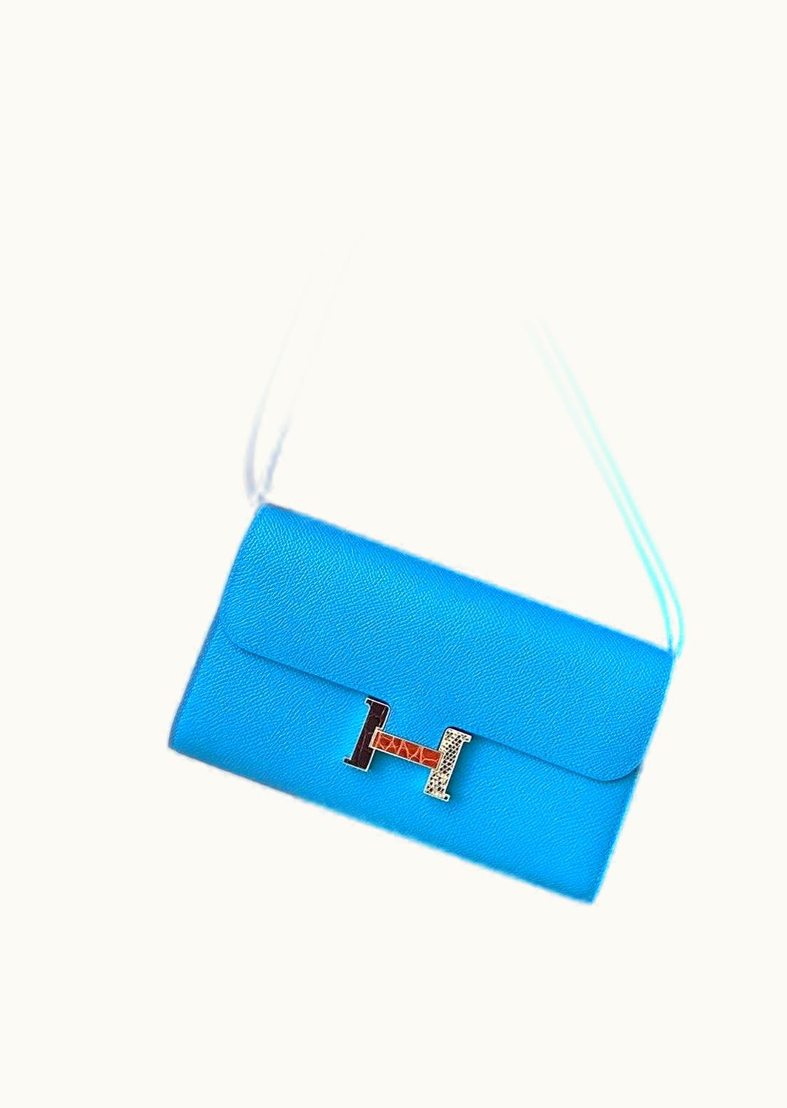 Hermès Constance Micro 14 - Bleu Frida - Epsom - Palladium (PHW)