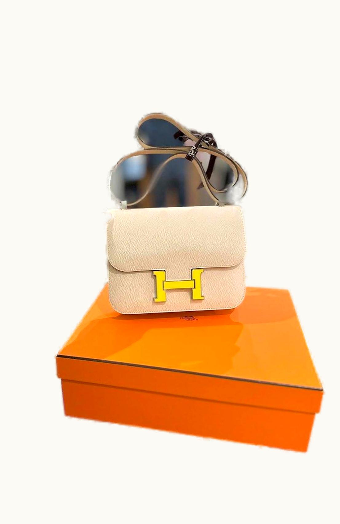 Hermès Constance Micro 14 - Jaune Citron - Swift - Palladium (PHW)