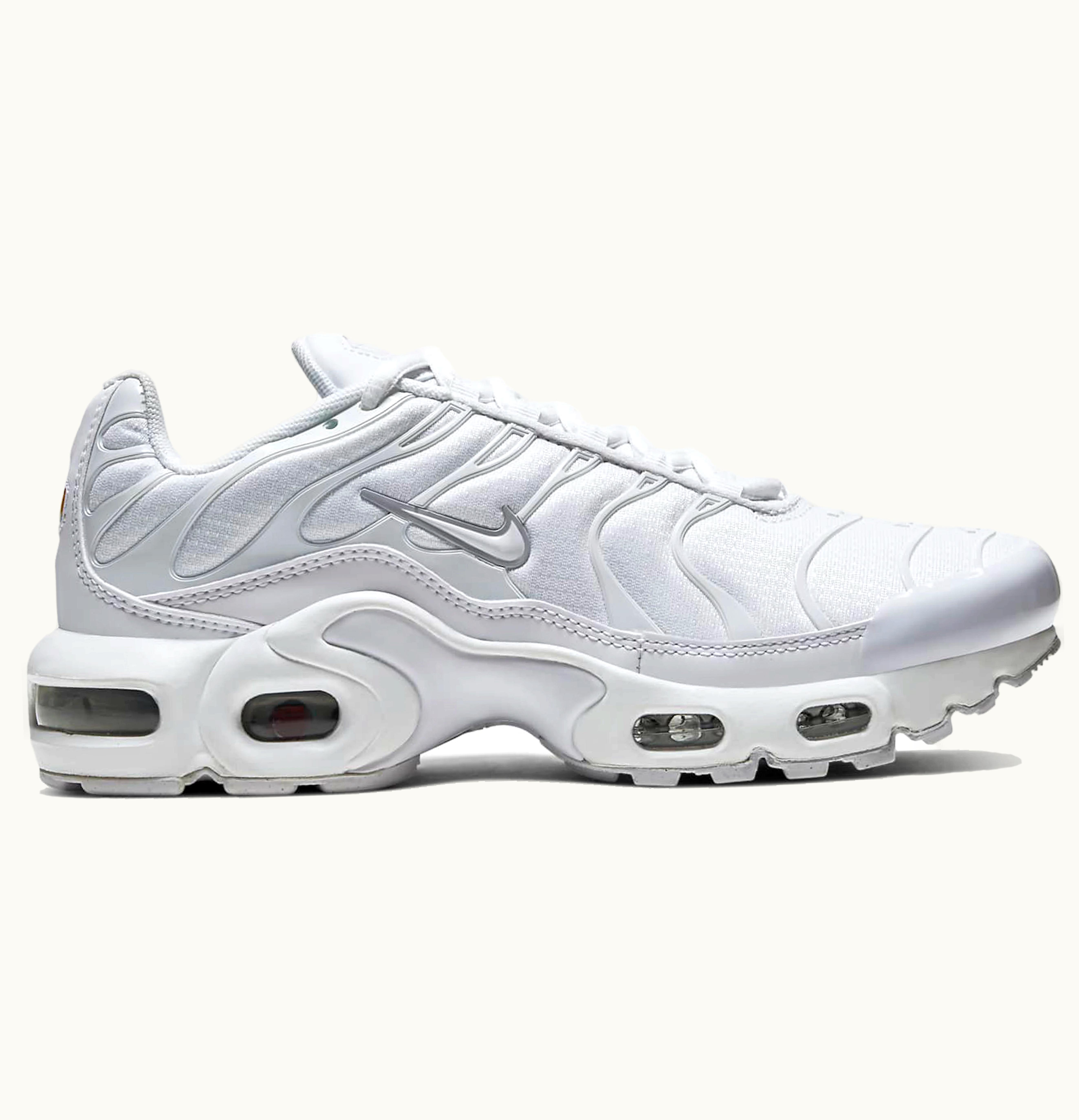 Nike Nike Air Max Plus White Metallic Silver GS