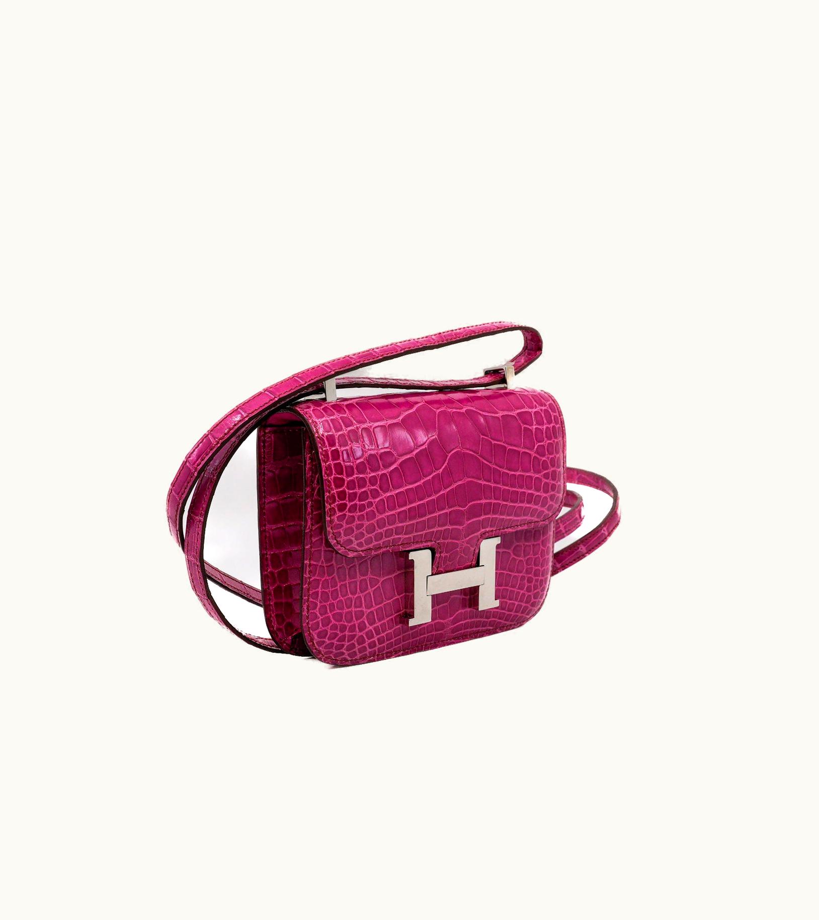 Hermès Constance Micro 14 - Rose Pourpre - Swift - Palladium (PHW)