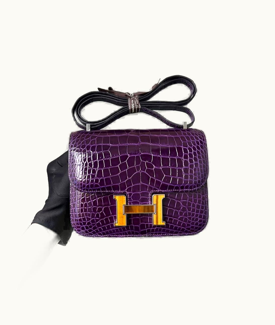 Hermès Constance Micro 14 - Amethyst - Epsom - Palladium (PHW)