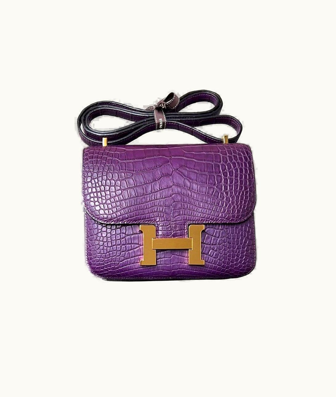 Hermès Constance Micro 14 - Amethyst - Swift - Gold (GHW)