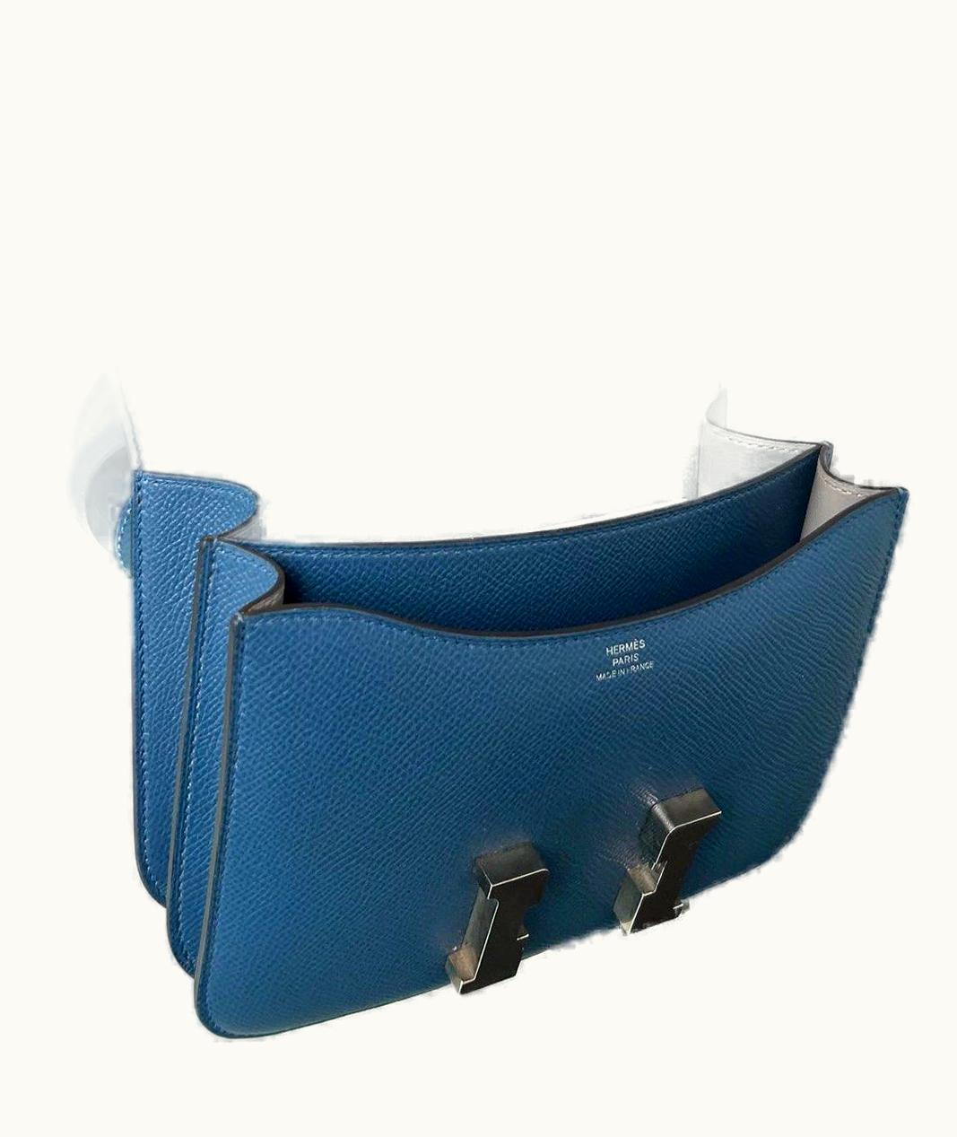 Hermès Constance Mini 18 - Bleu Brighton - Swift - Palladium (PHW)