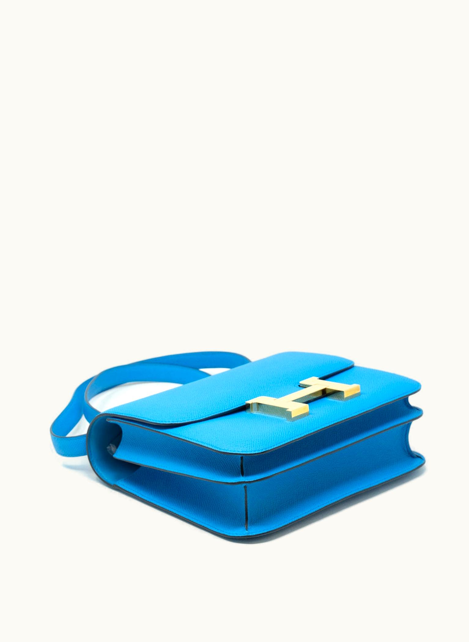Hermès Constance Mini 18 - Bleu Frida - Swift - Gold (GHW)