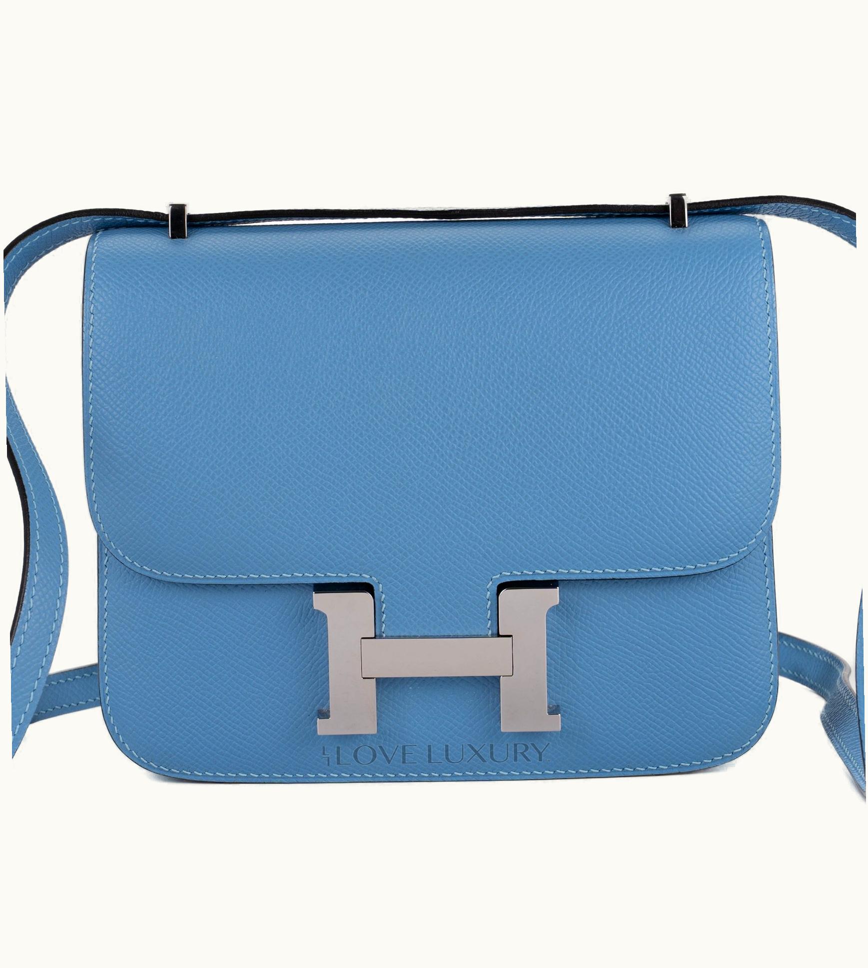 Hermès Constance Mini 18 - Bleu Paradis - Epsom - Palladium (PHW)