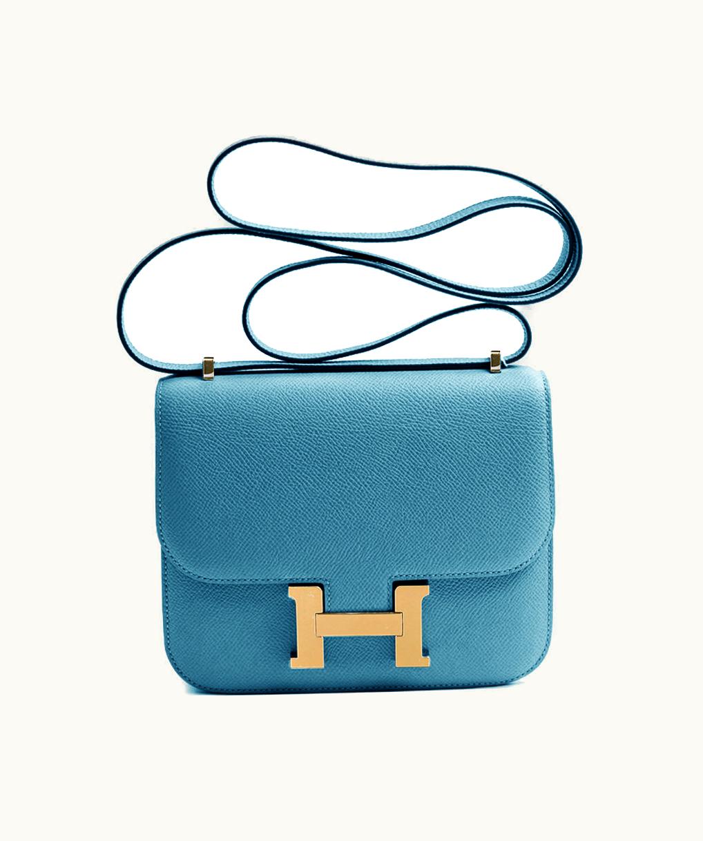 Hermès Constance Mini 18 - Bleu Jean - Epsom - Gold (GHW)
