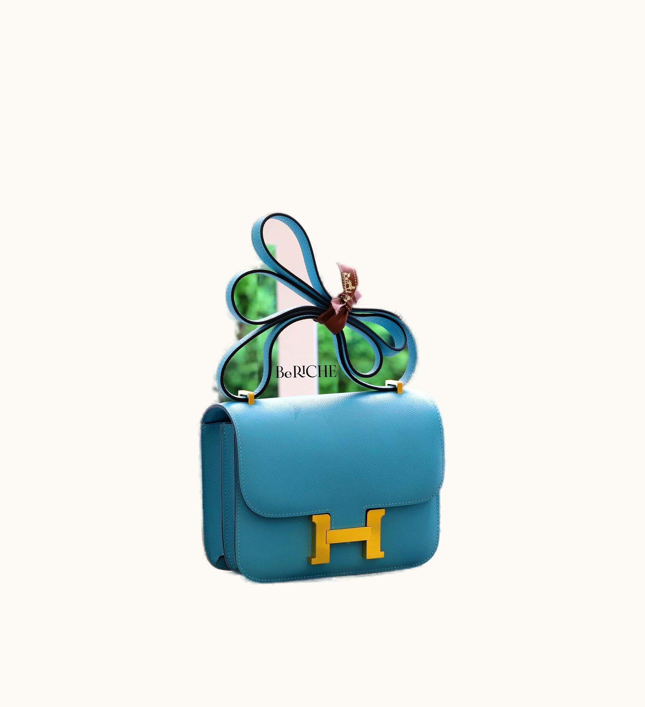 Hermès Constance Mini 18 - Bleu Du Nord - Swift - Gold (GHW)