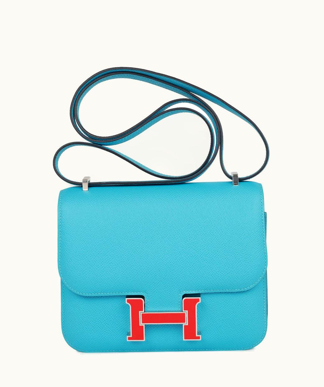 Hermès Constance Mini 18 - Bleu Du Nord - Swift - Palladium (PHW)