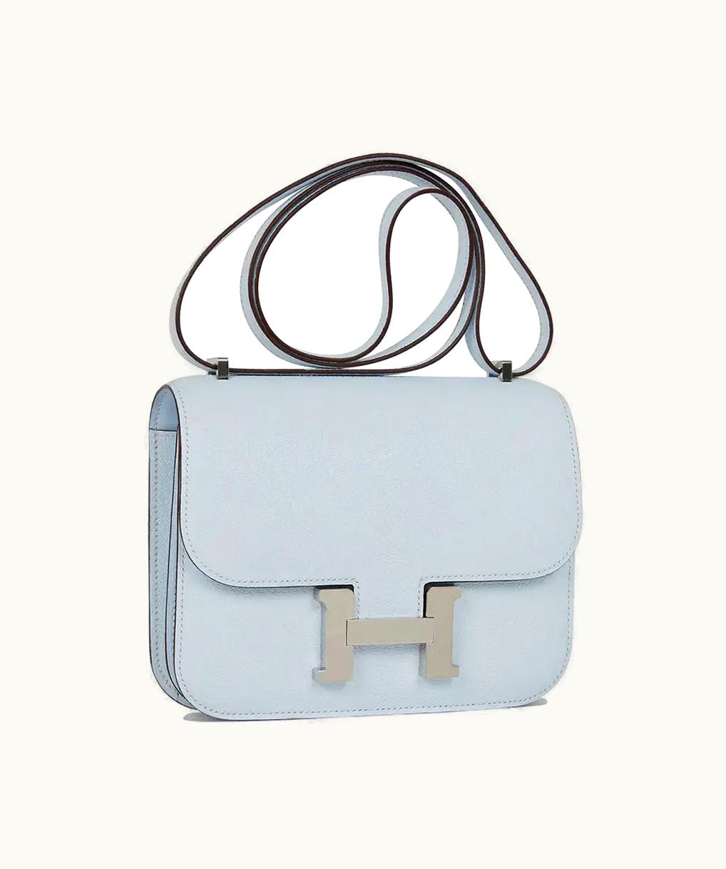 Hermès Constance Mini 18 - Bleu Brume - Swift - Palladium (PHW)