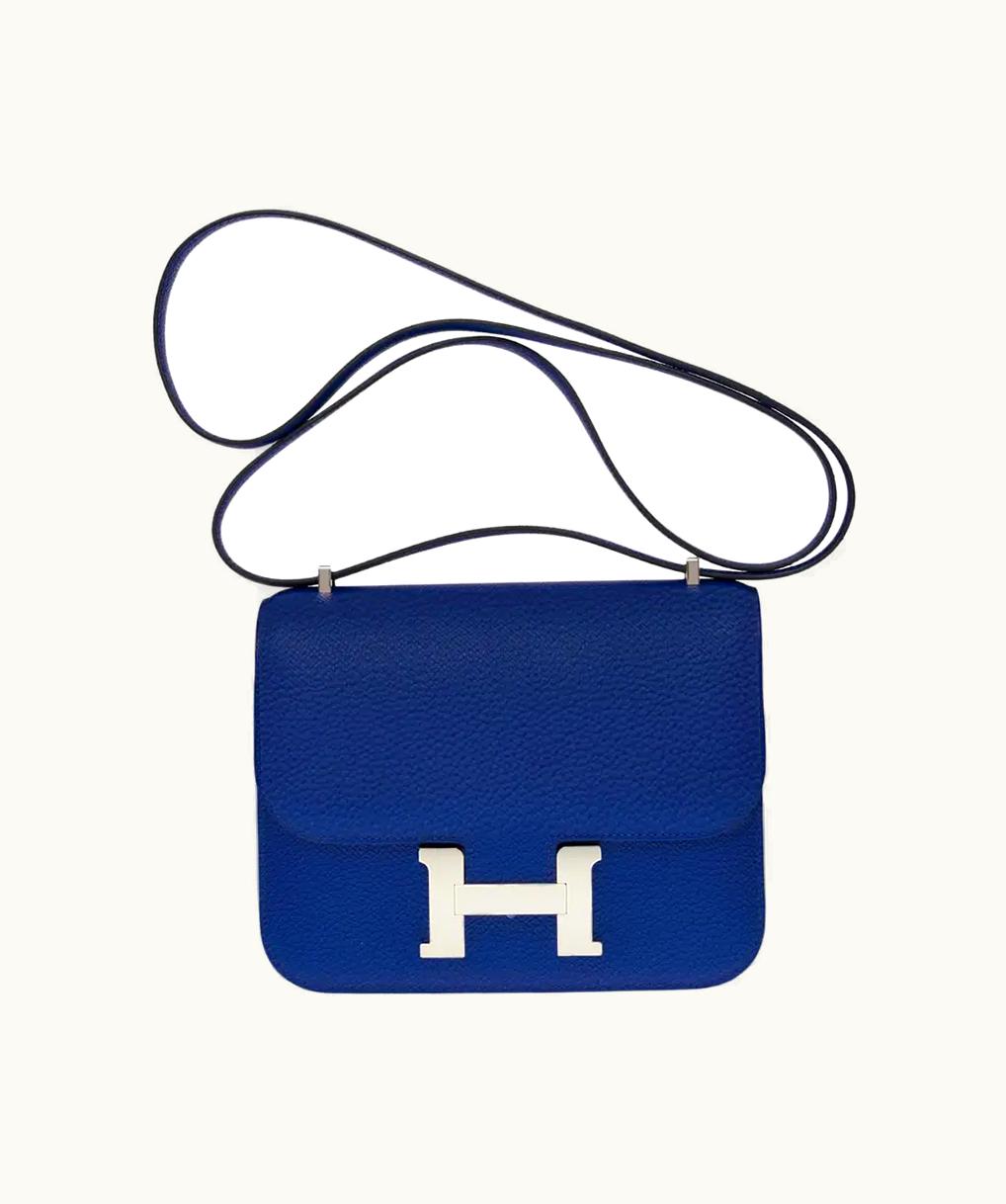Hermès Constance Mini 18 - Bleu Royal - Swift - Palladium (PHW)