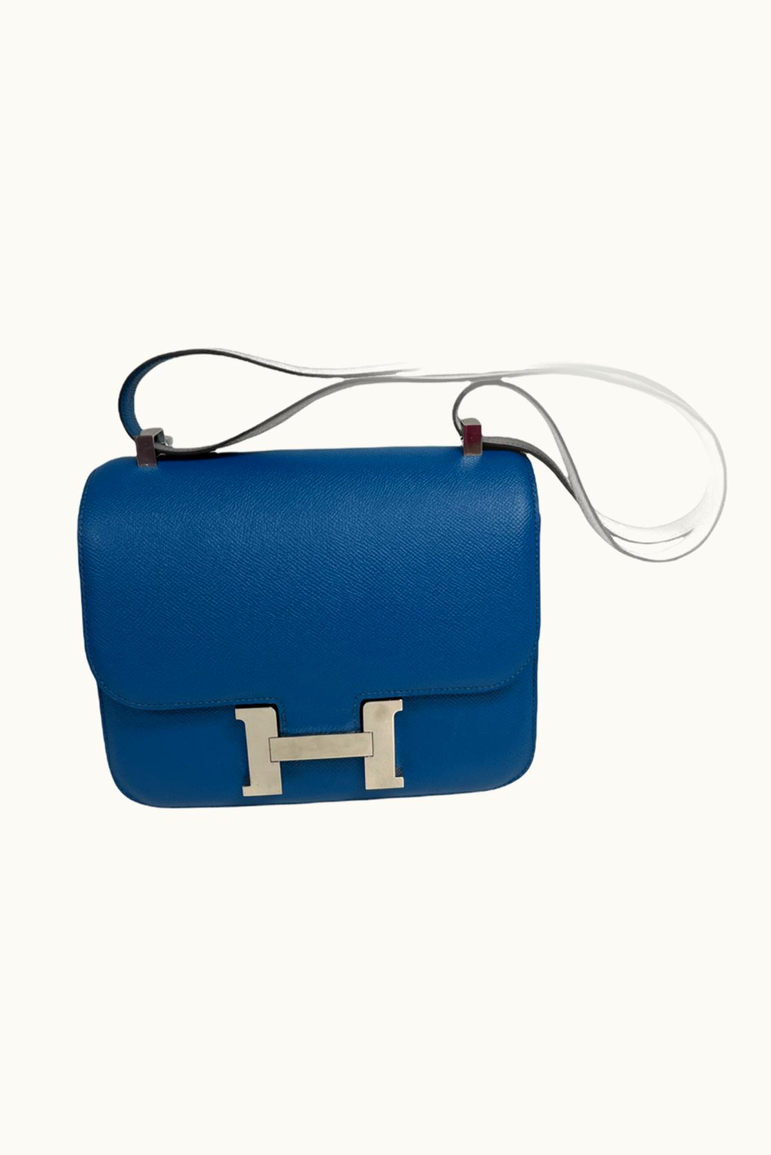 Hermès Constance Mini 18 - Bleu Izmir - Epsom - Palladium (PHW)