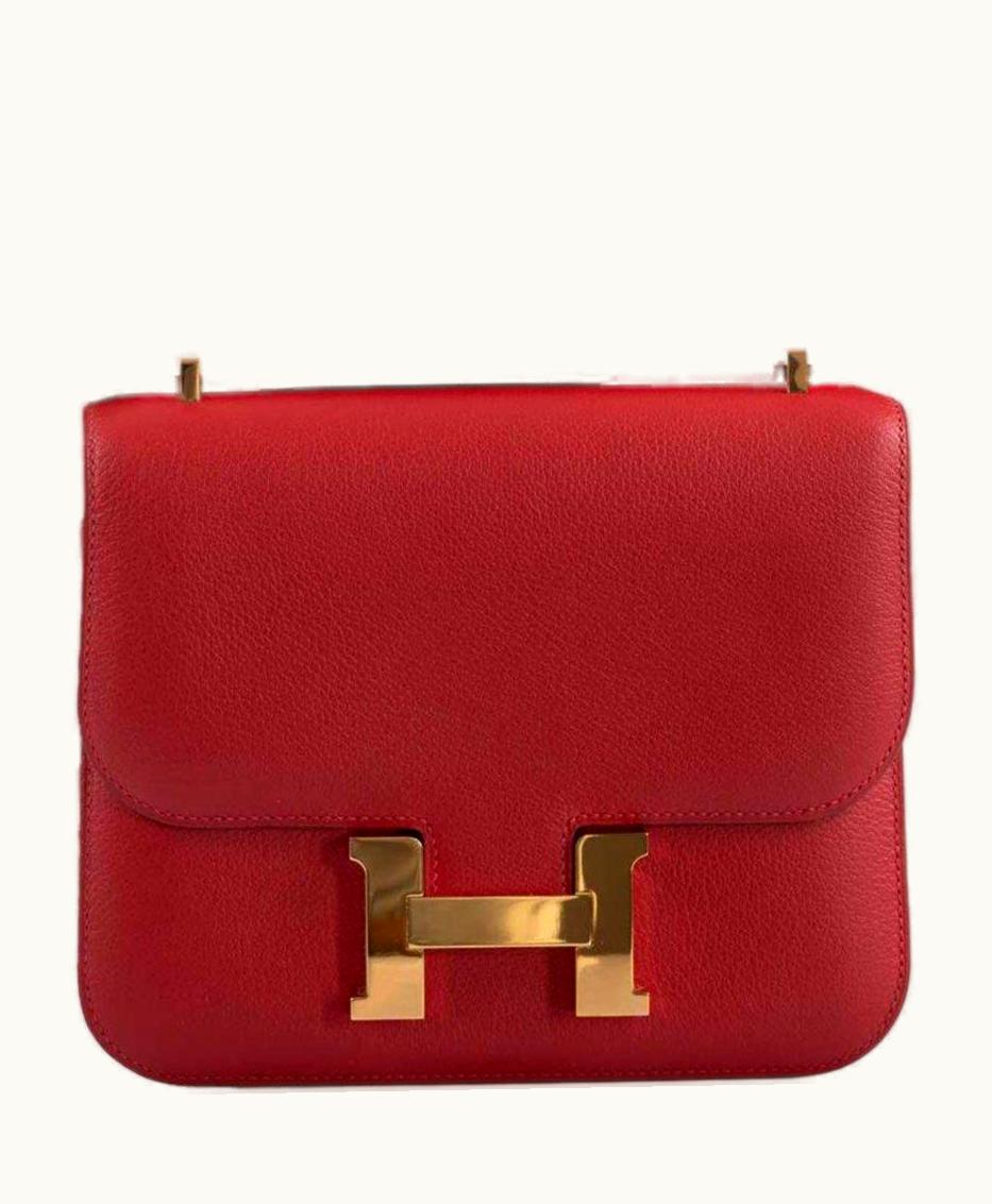 Hermès Constance Mini 18 - Rouge Casaque - Epsom - Gold (GHW)
