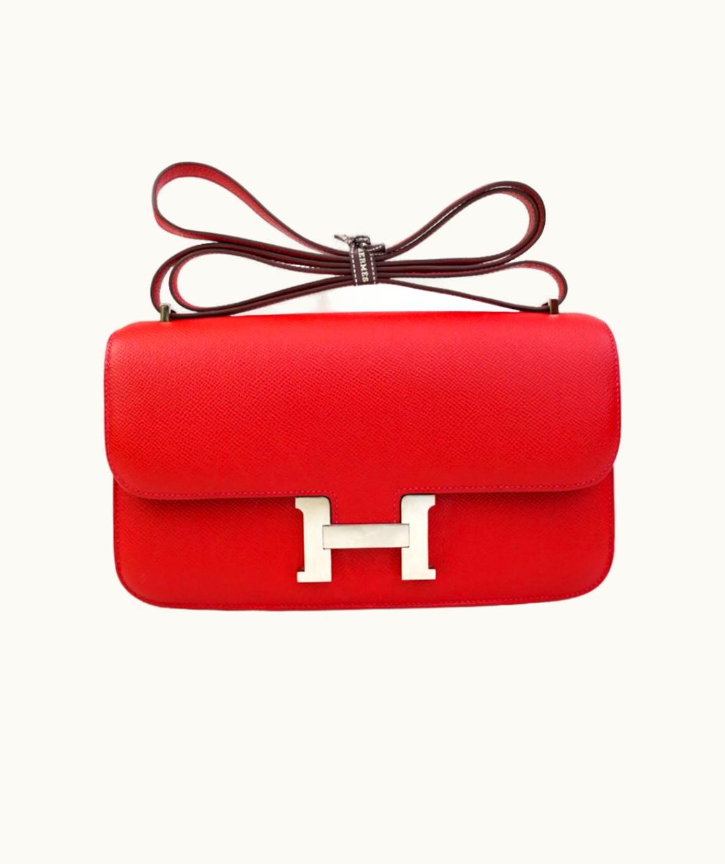 Hermès Constance Mini 18 - Rouge Casaque - Epsom - Palladium (PHW)