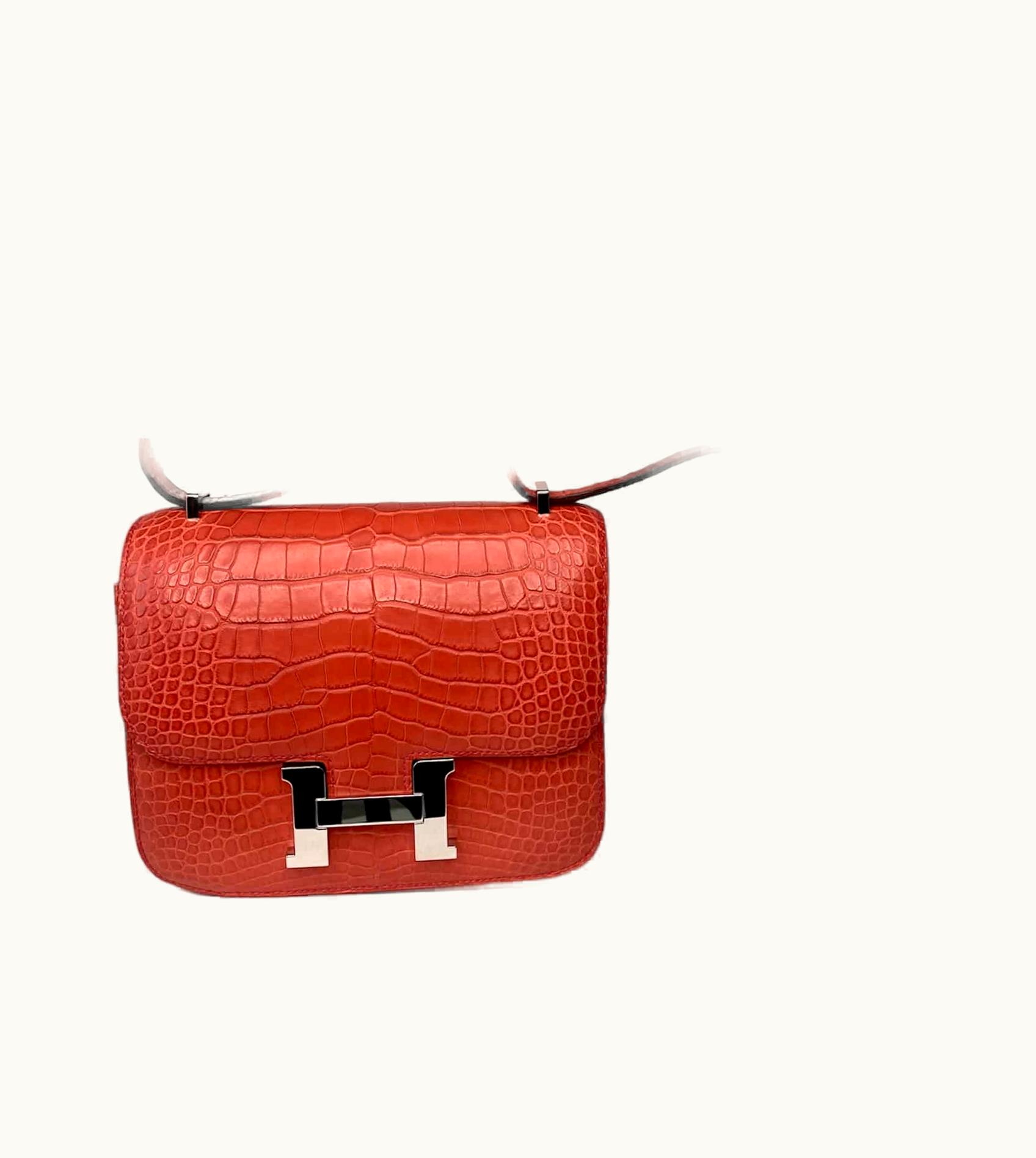 Hermès Constance Mini 18 - Geranium - Swift - Palladium (PHW)