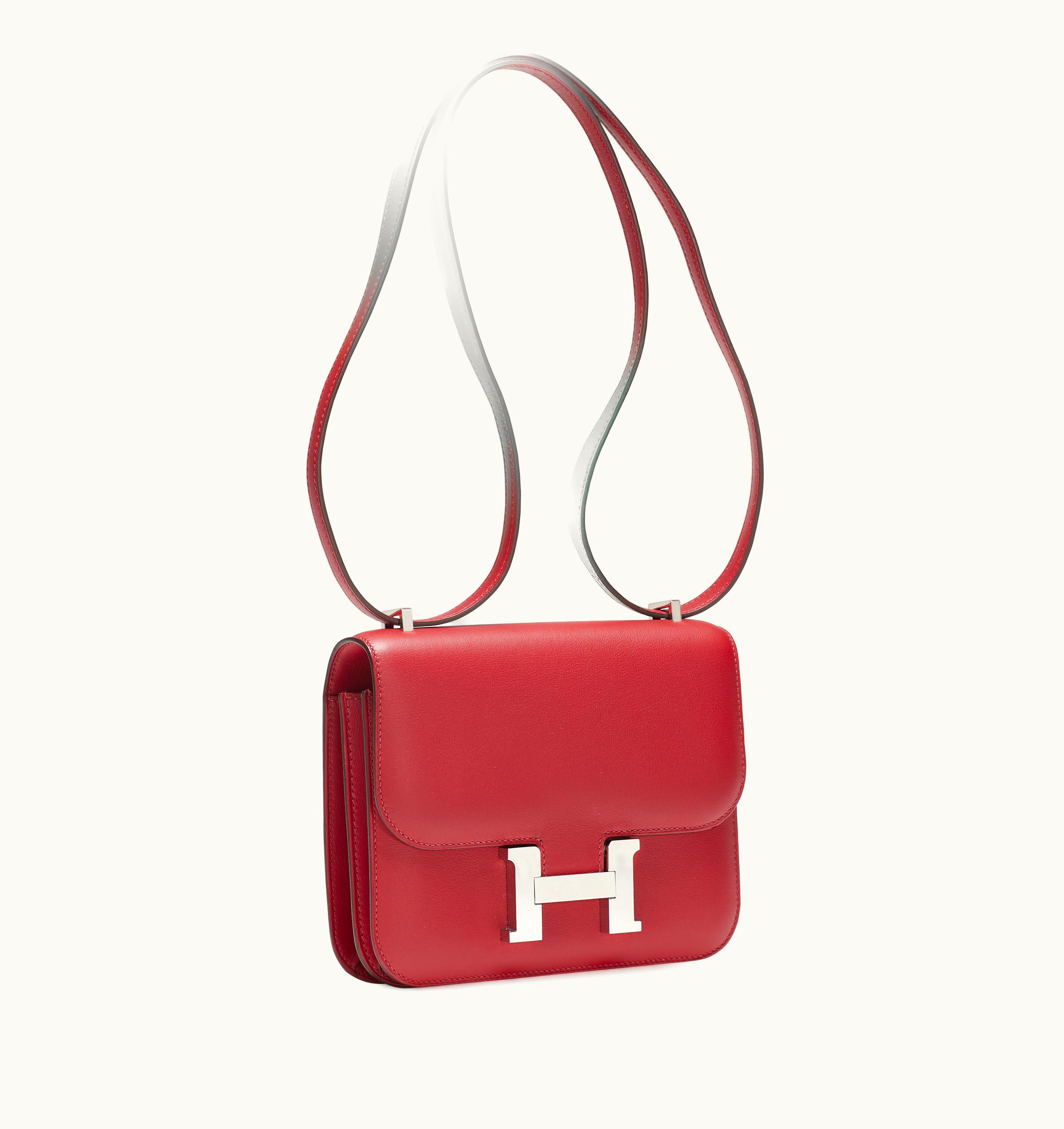 Hermès Constance Mini 18 - Rouge Piment - Swift - Palladium (PHW)