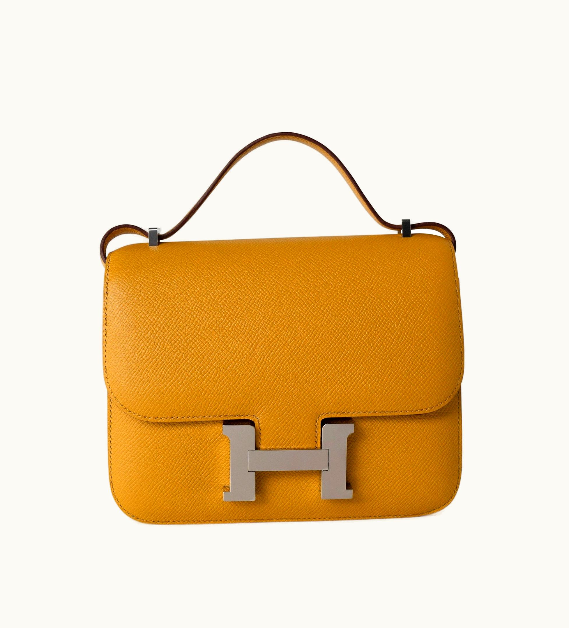 Hermès Constance Mini 18 - Jaune Ambre - Swift - Palladium (PHW)