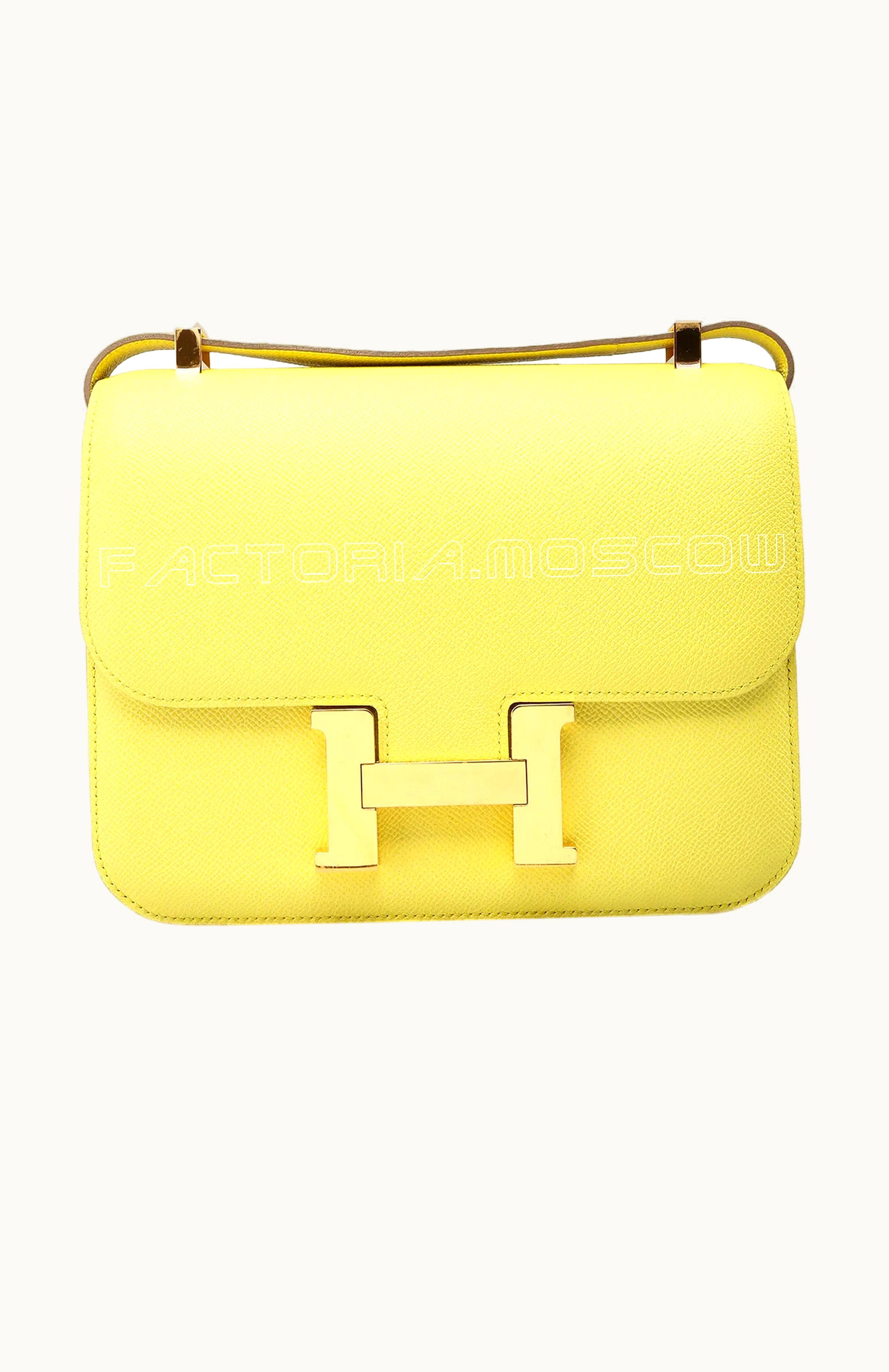 Hermès Constance Mini 18 - Soufre - Epsom - Gold (GHW)