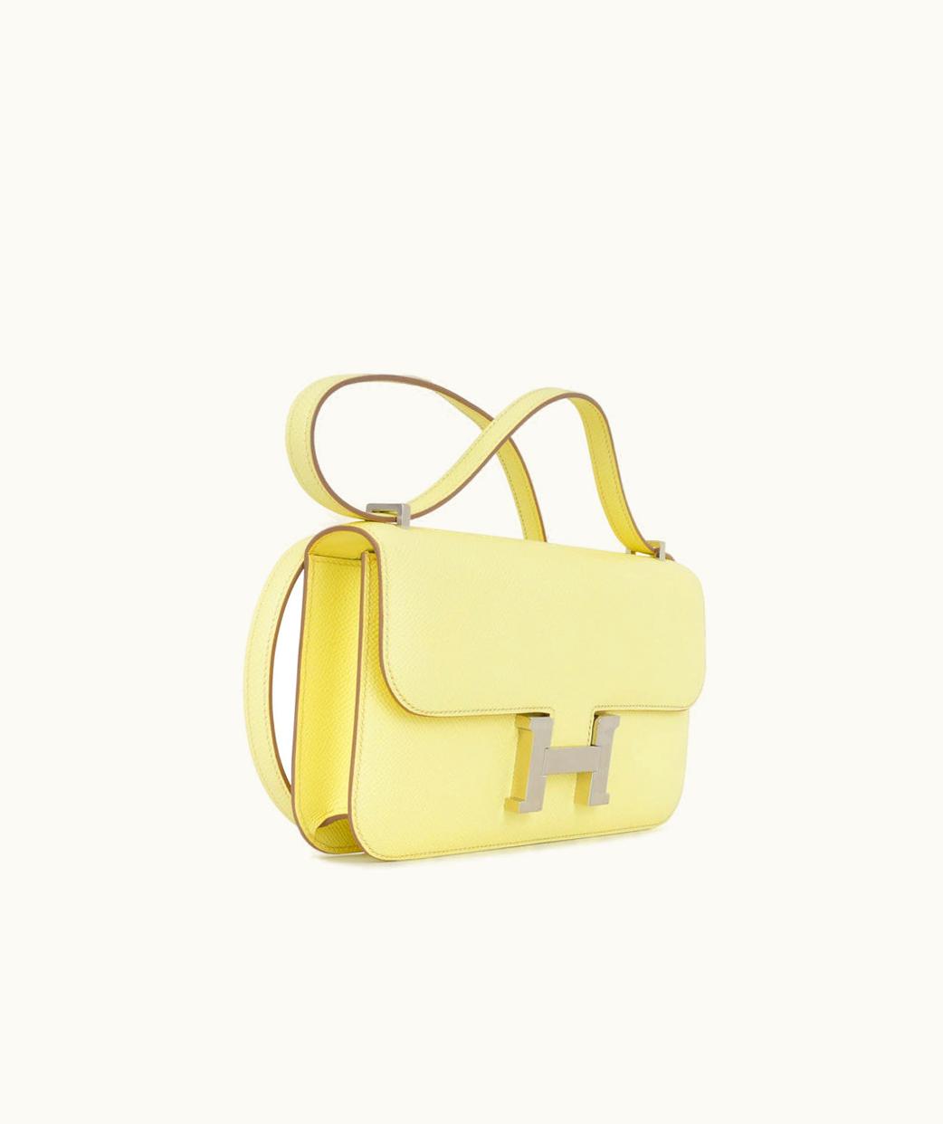 Hermès Constance Mini 18 - Jaune Milton - Swift - Palladium (PHW)