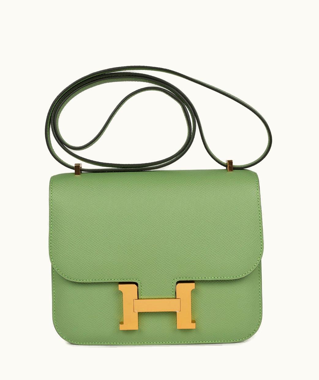 Hermès Constance Mini 18 - Vert Criquet - Epsom - Gold (GHW)