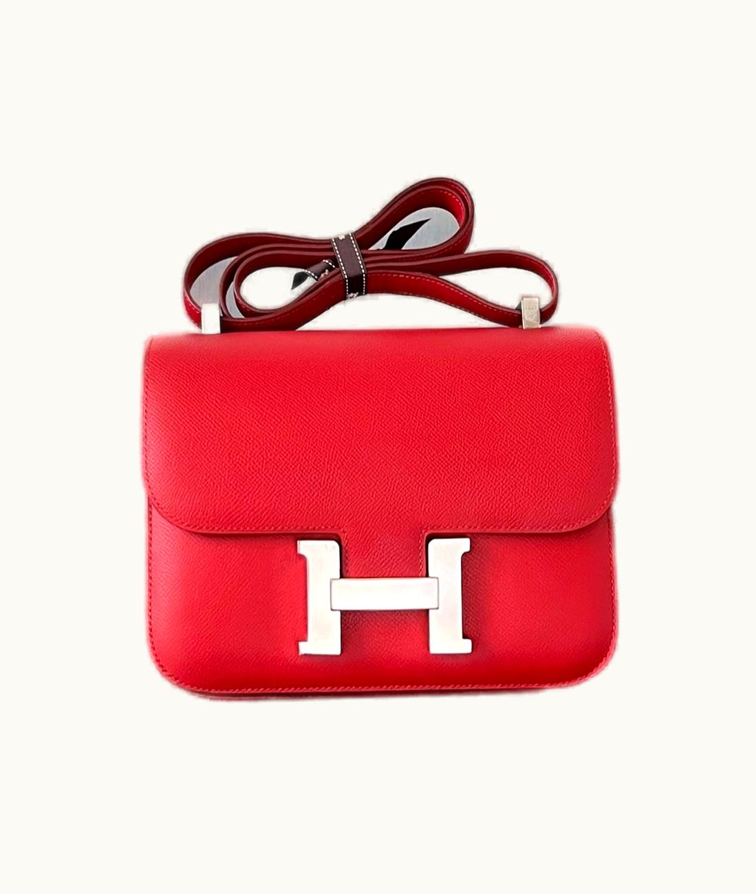 Hermès Hermès Constance 24 - Rouge Casaque - Swift - Palladium (PHW)
